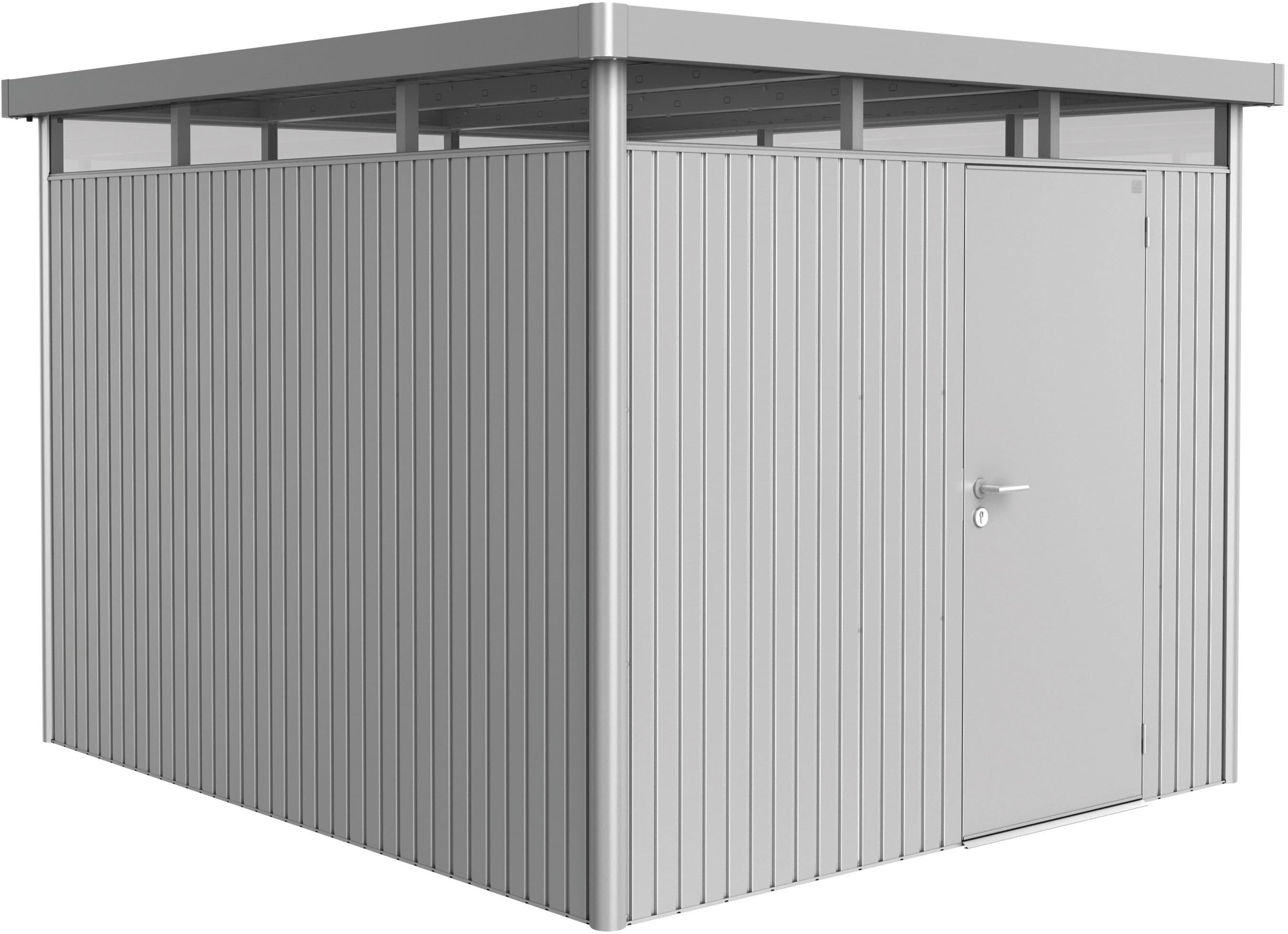 Biohort "HIGHLINE Gr. H5, verschiedene Farben" stylisches Metall-Gartenhaus mit Flachdach