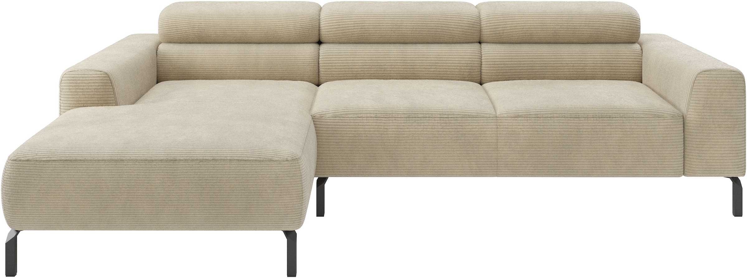 Home affaire Ecksofa "Ecksofa, L-Form, incl. Kopfteilverstellung, Breite 258 cm" wahlweise elektrische Sitztiefenverstellung