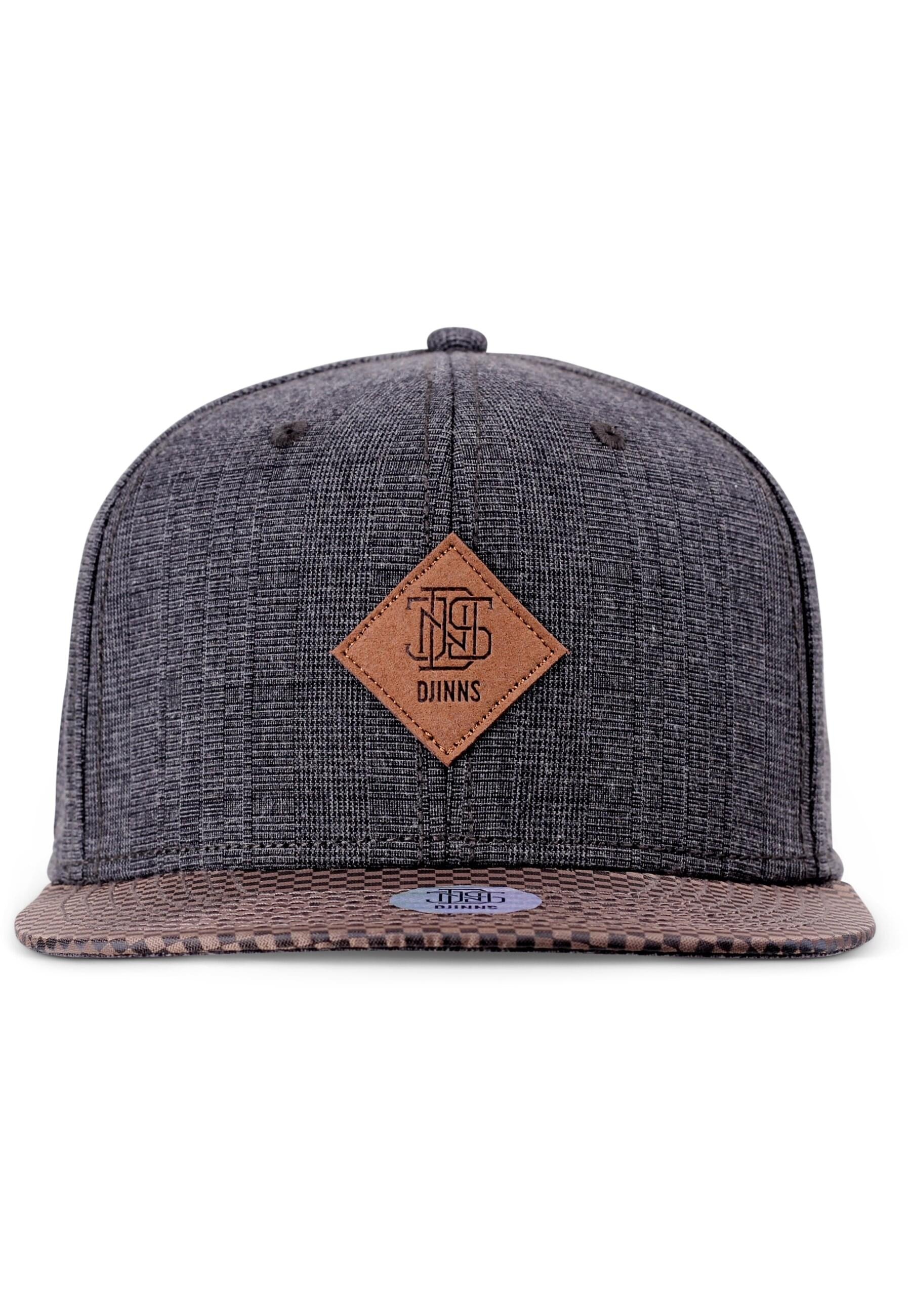 DJINNS Snapback Cap "Djinns Djinns 6P Glencheck Snapback Cap"grau, 100% Baumwolle, Caps