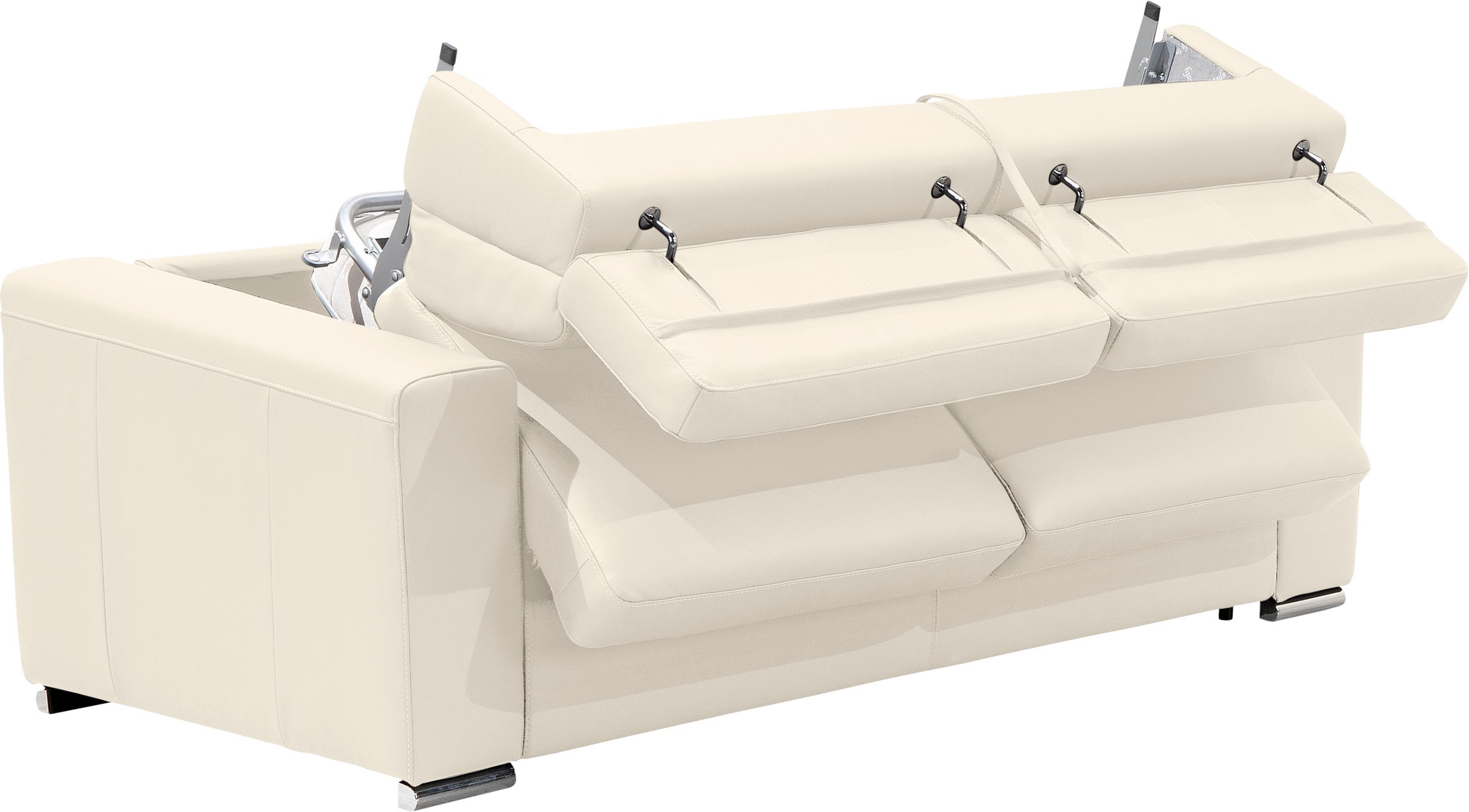 Egoitaliano Schlafsofa »Cabiria, Design und super Sitz- und Liegekomfort«, Sofa inkl. Schlaffunktion, Kopfteile verstellbar, mit Metallfüßen