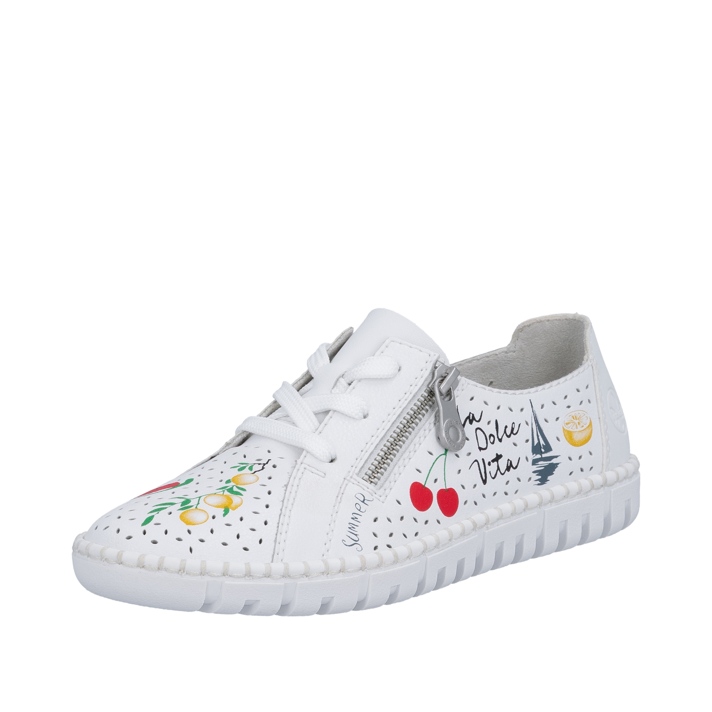 Rieker Schnürschuh Sneaker, Halbschuh, Schnürer mit sommerlichem Motiv-Druck