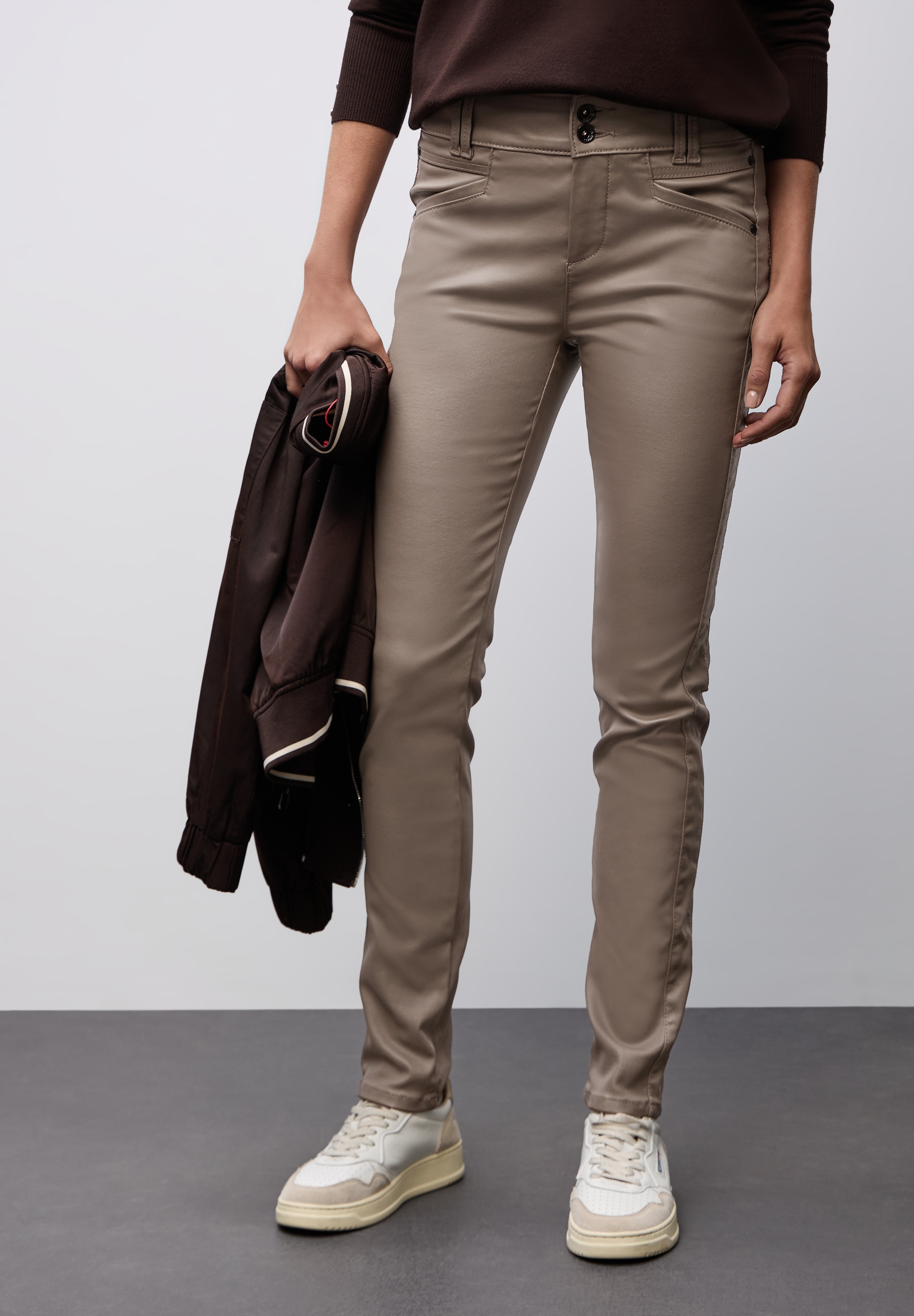 STREET ONE Lederimitathose  mit Coating