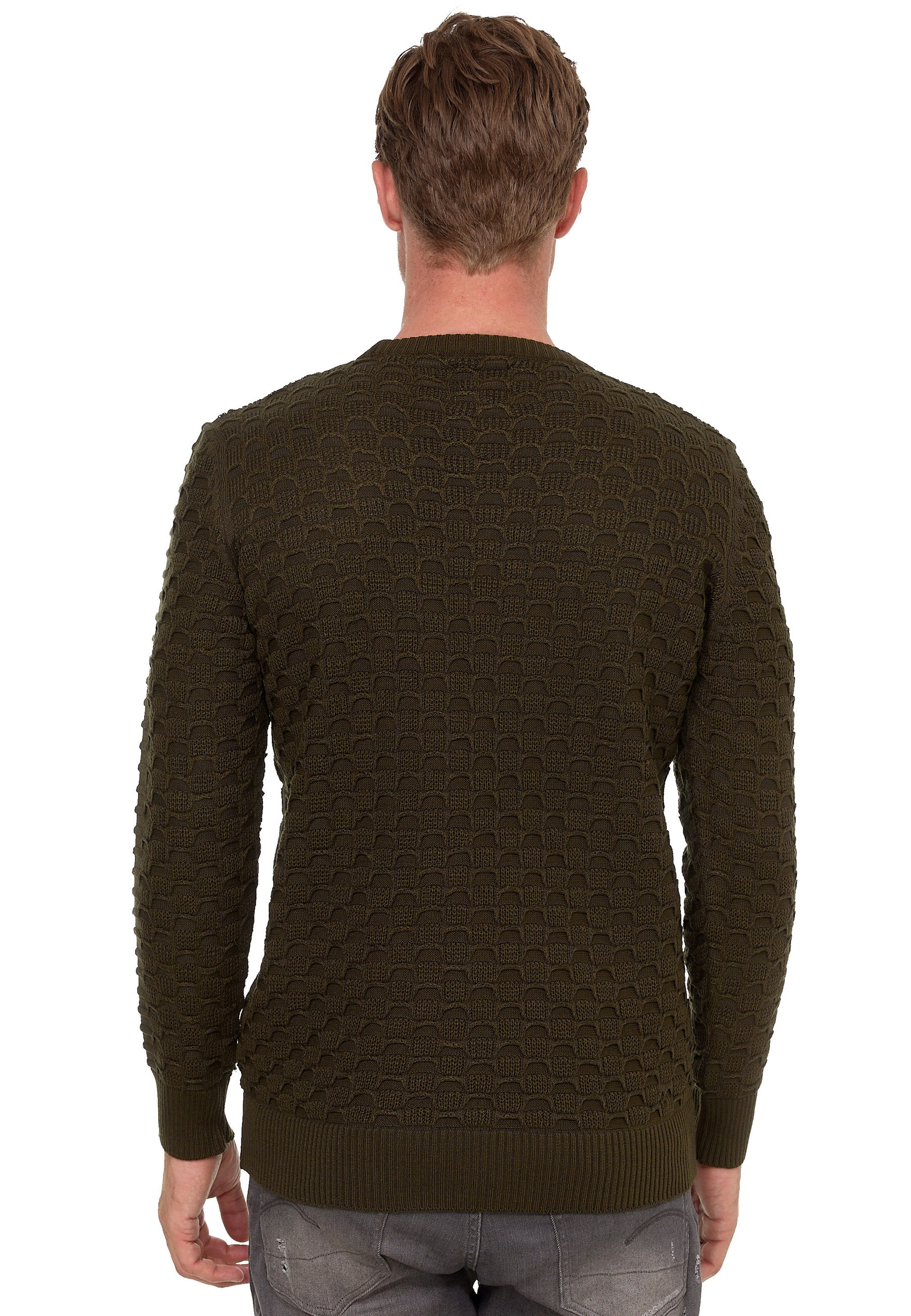 Rusty Neal Strickpullover, mit modernem Strickmuster