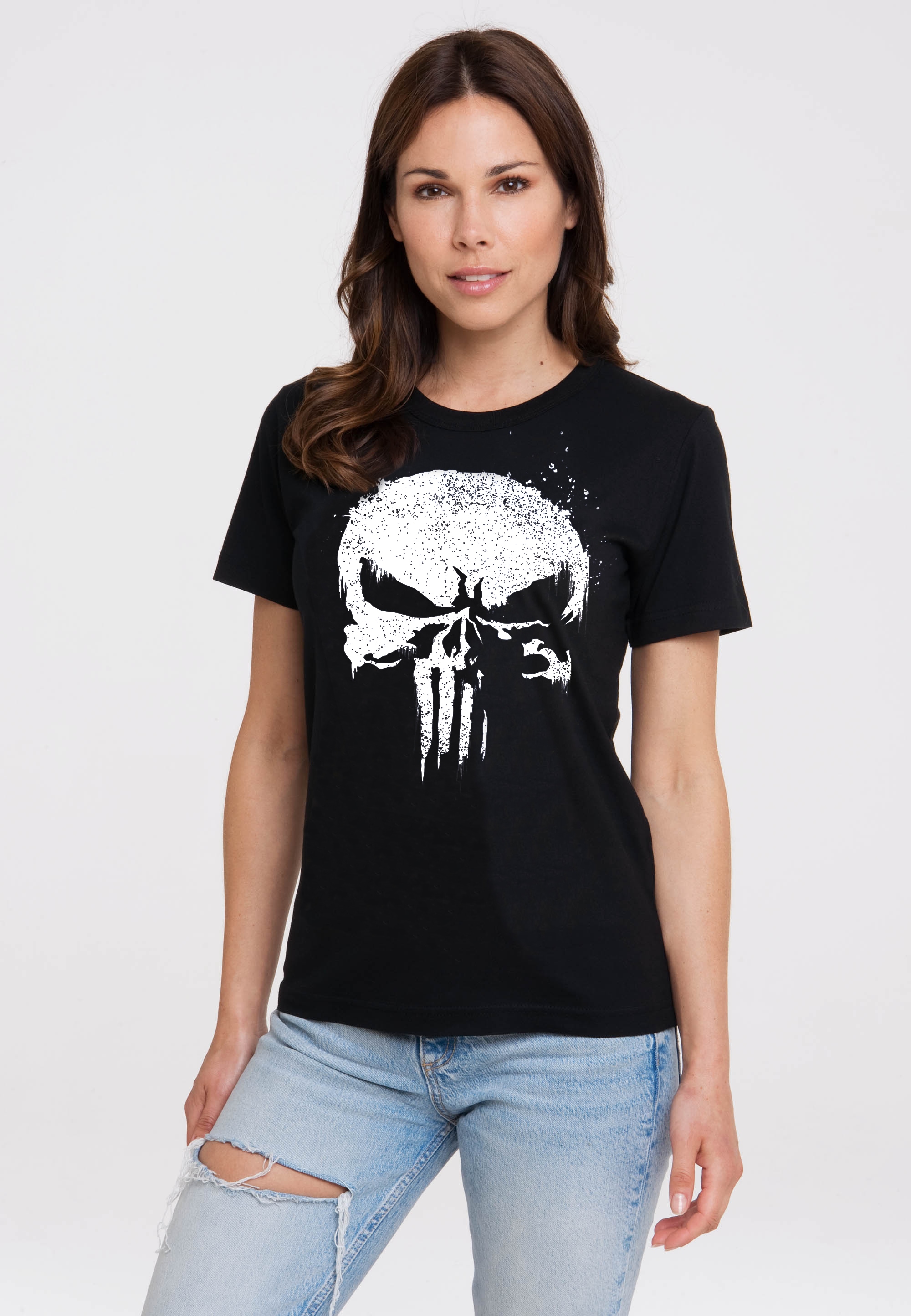 LOGOSHIRT T-Shirt bestellen »Marvel Punisher mit | TV Print für - BAUR Skull«, lizenziertem