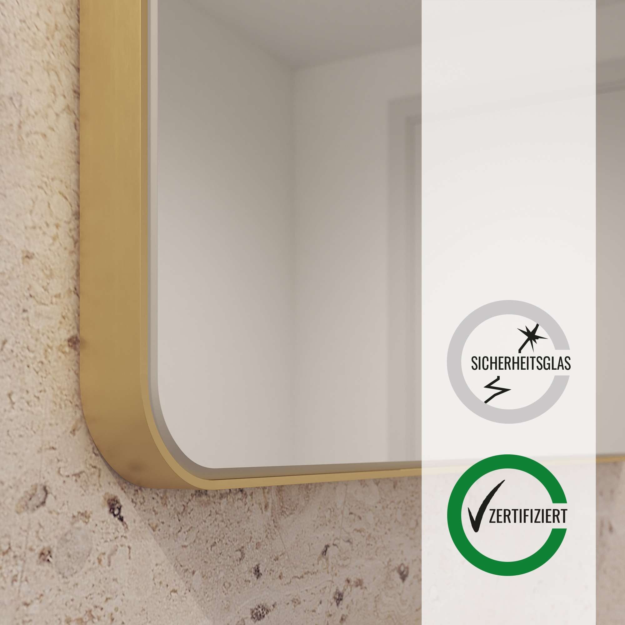 Loevschall Spiegel »Refine, Wandspiegel für alle Raumtypen, Stilvoller Rahmen,«, Spiegel für Schlafzimmer, Wohnzimmer, Garderobe, Flur und Badezimmer