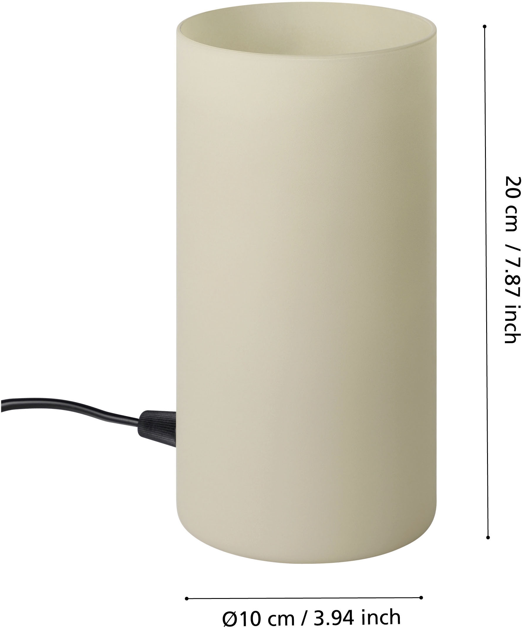 EGLO Tischleuchte »GEO Tischlampe - E14 - 1X40W - IP20 - zylinderförmig« E14 1 Stk. Nachttischlampe, Ø10 x H20 cm, sandfarben, Schlafzimmerlampe