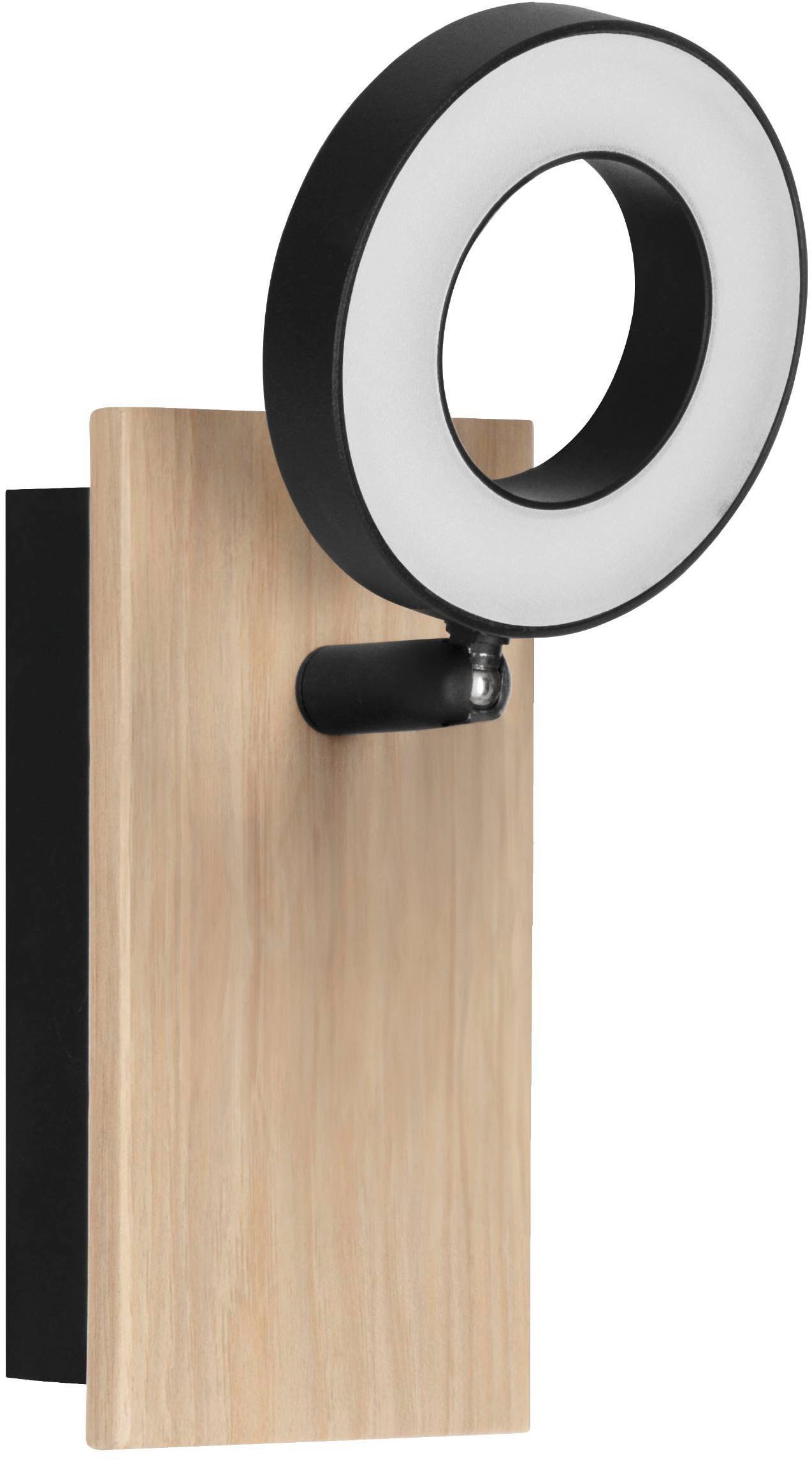 EGLO Deckenleuchte »Rielves Deckenlampe, Holz und Metall, Spotbalken schwenkbar, Lampe« LED-Modul 1 Stk. Warmweiß Spot - L7 x H15 x AL17,5 cm - braun, schwarz - 1X4,2W inkl.