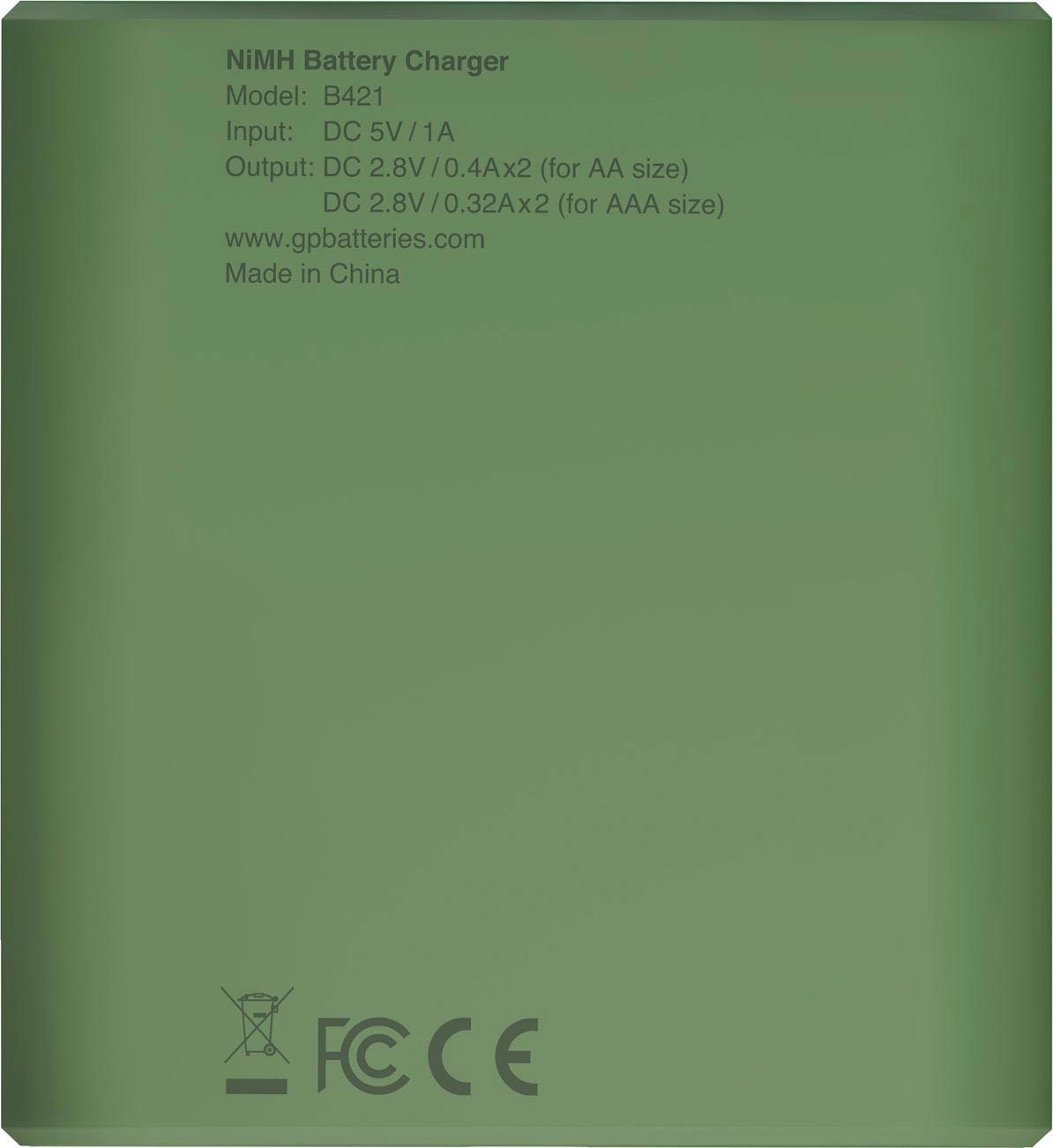 GP Batteries Akku-Ladestation »USB-Akkuladegerät B421 inkl. 4x ReCyko AA Akkus je 2100 mAh«