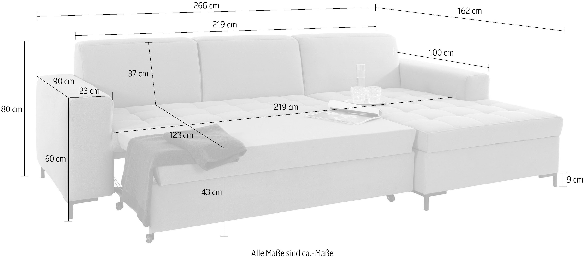 OTTO products Ecksofa »Grazzo L-Form«, hochwertige Stoffe aus recyceltem Material, Steppung im Sitzbereich