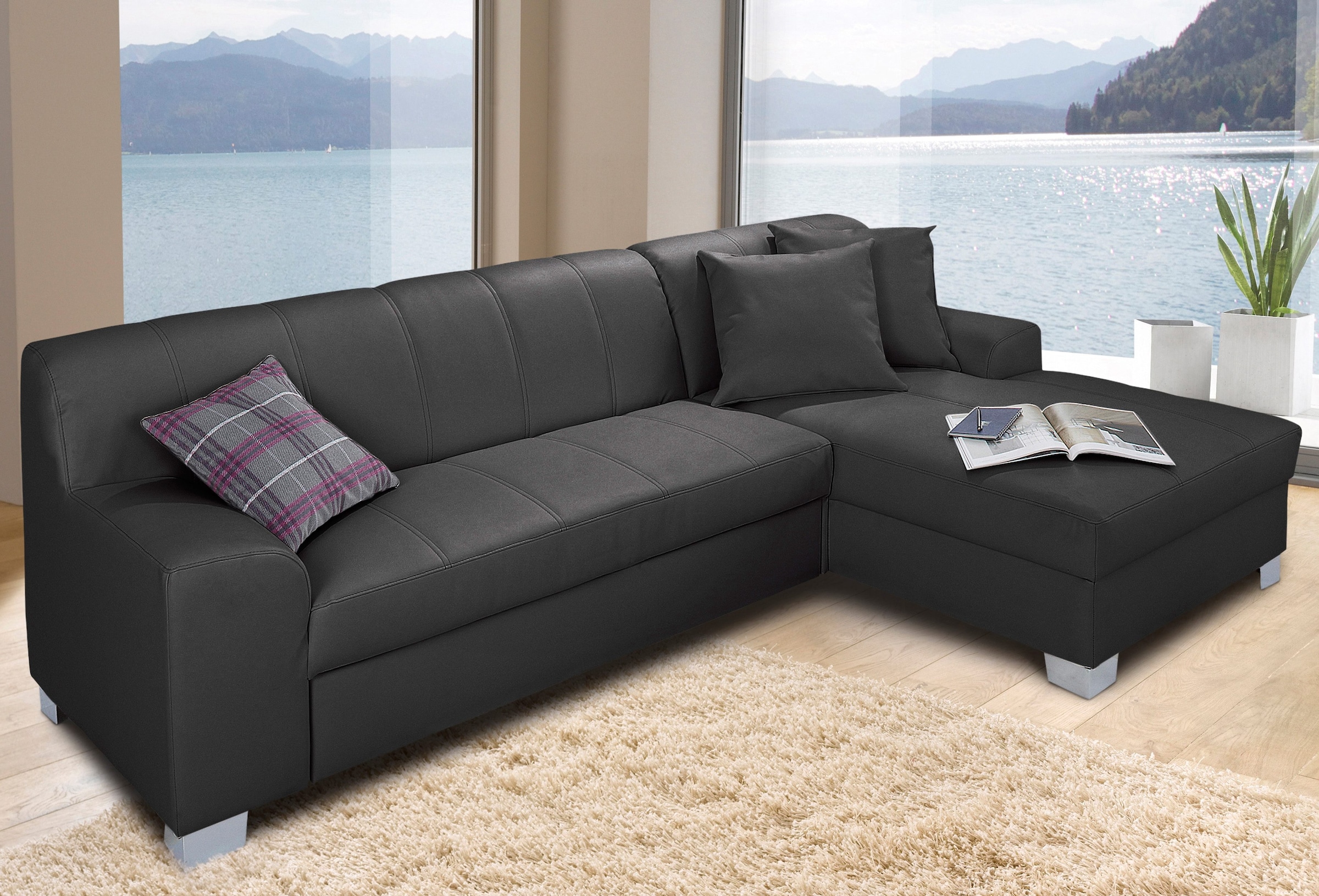 Home affaire Ecksofa "Anzio, elegant und gemütlich, Breite 239cm, L-Form" w günstig online kaufen