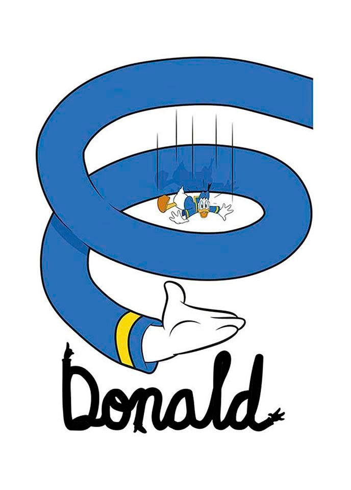 Komar Poster "Donald Duck Spiral", Disney, (1 St.), Kinderzimmer, Schlafzimmer, Wohnzimmer