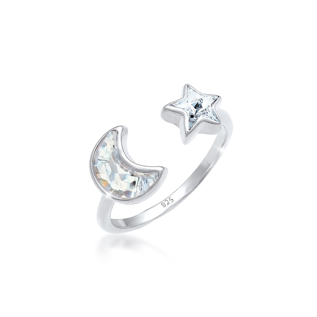 Elli Fingerring »Astro Kristalle 925 Silber vergoldet«