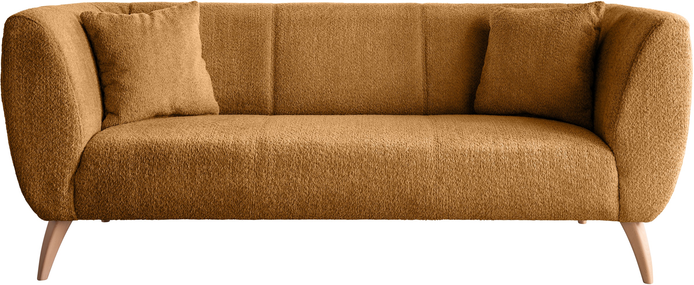 3-Sitzer HOME AFFAIRE, gold (goldfarben), B:208cm H:83cm T:88cm, 100% Polyester, Sofas, zwei verschiedene Fußfarben wählbar 10