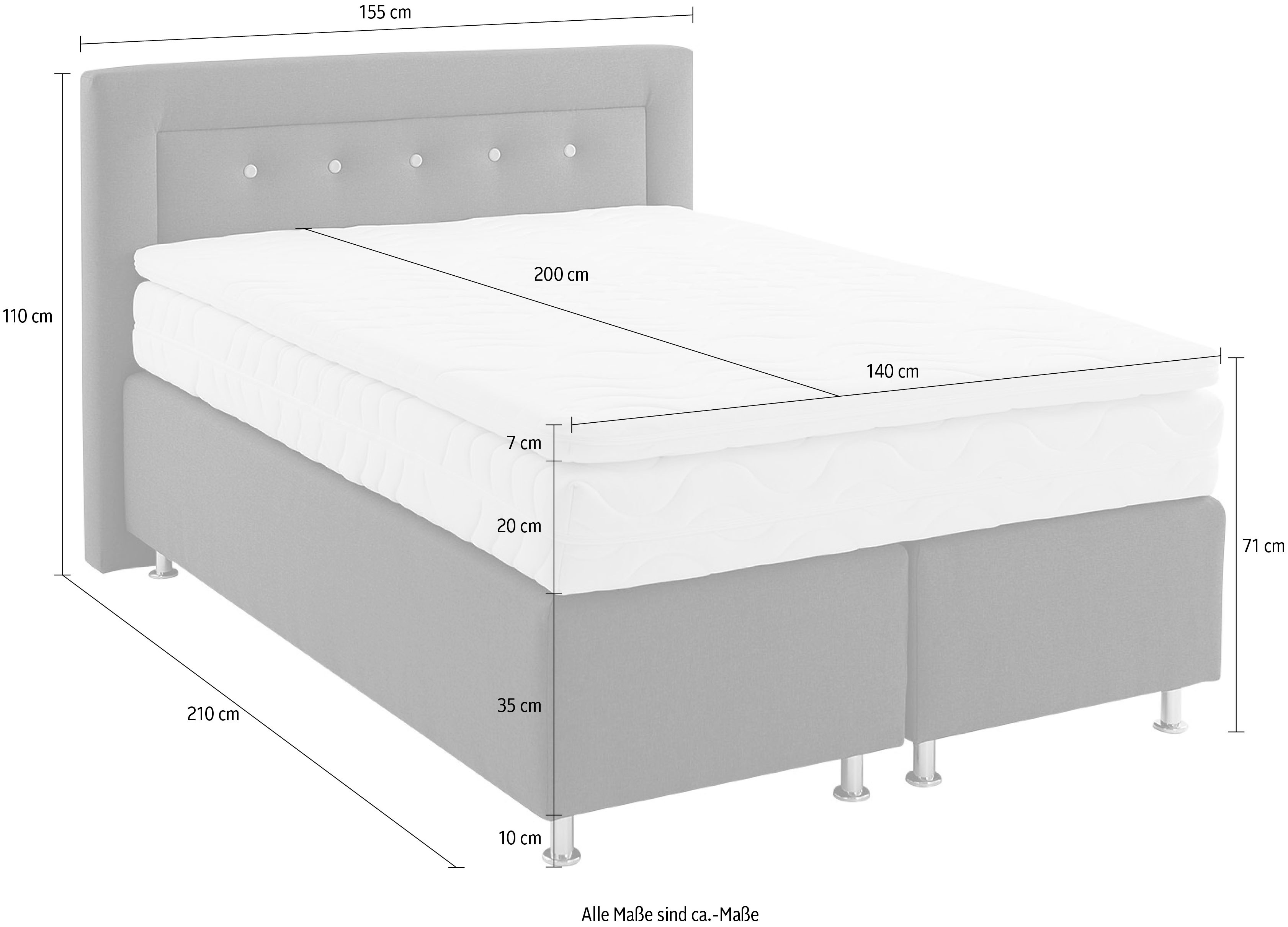 Thumbnail - Westfalia Schlafkomfort Boxspringbett, wahlweise mit Topper