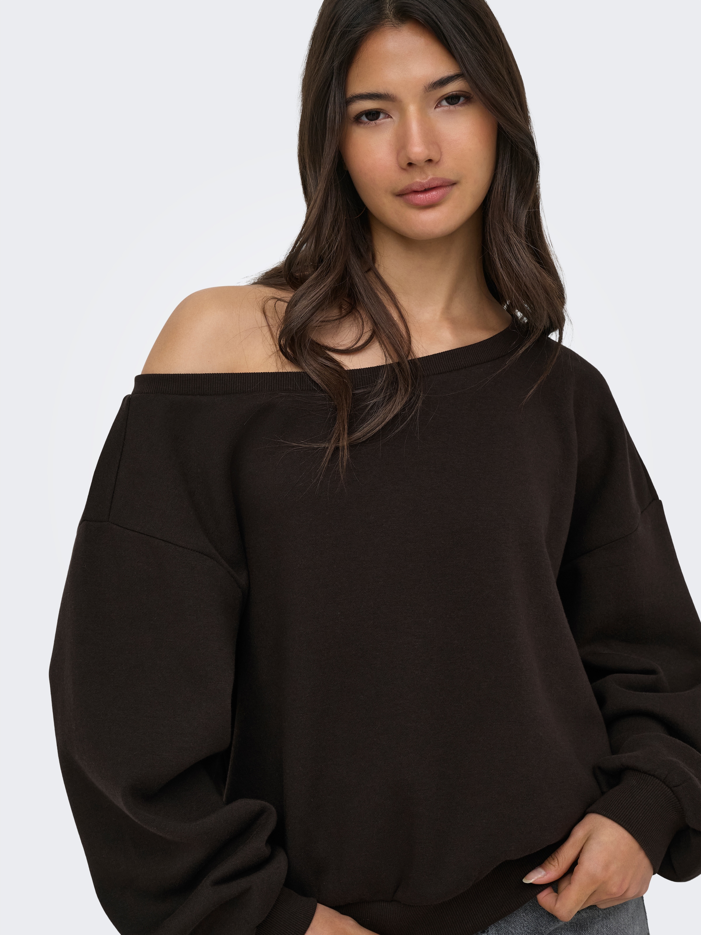 ONLY Sweatshirt »ONLRHINA L/S ONE SHOULDER NOOS SWT«, Baumwollmischung, oversize
