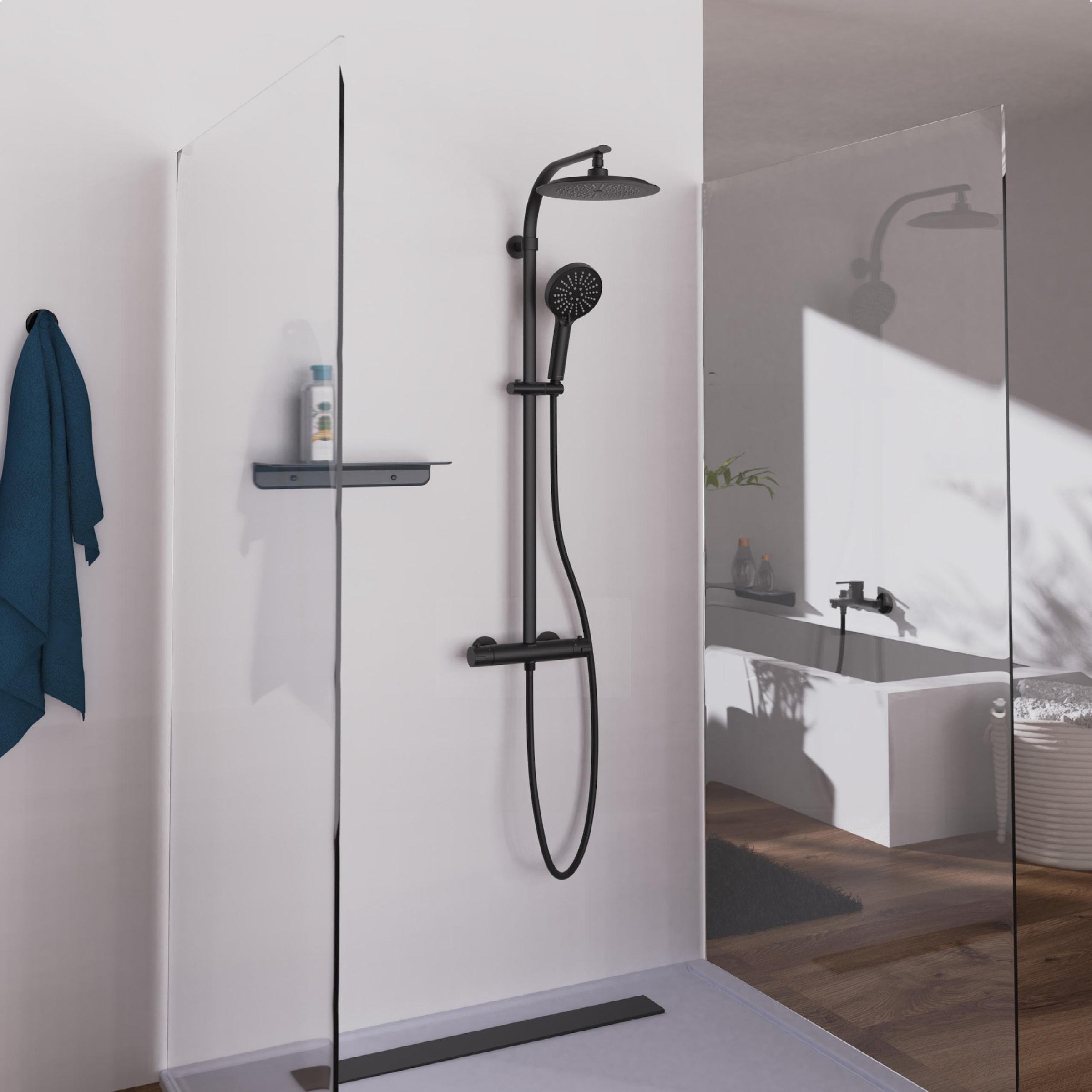 Schütte Duschsäule »MADURA FRESH«, inkl. Wasserspardichtung, Sicherheitssperre, Antikalk, höhenverstellb.