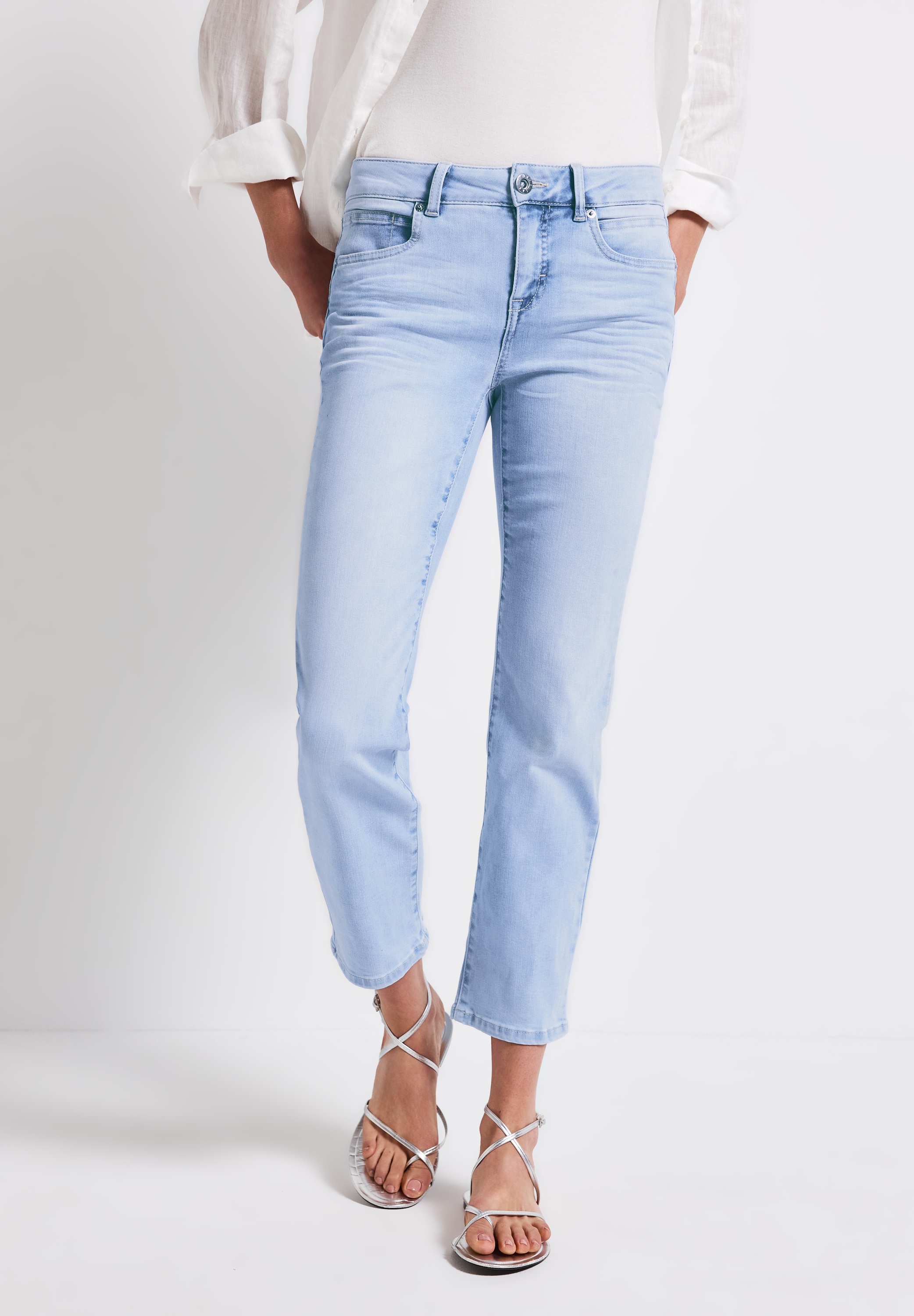 STREET ONE Slim-fit-Jeans "Tilly", bleached, Slim Fit und mit Stretch günstig online kaufen