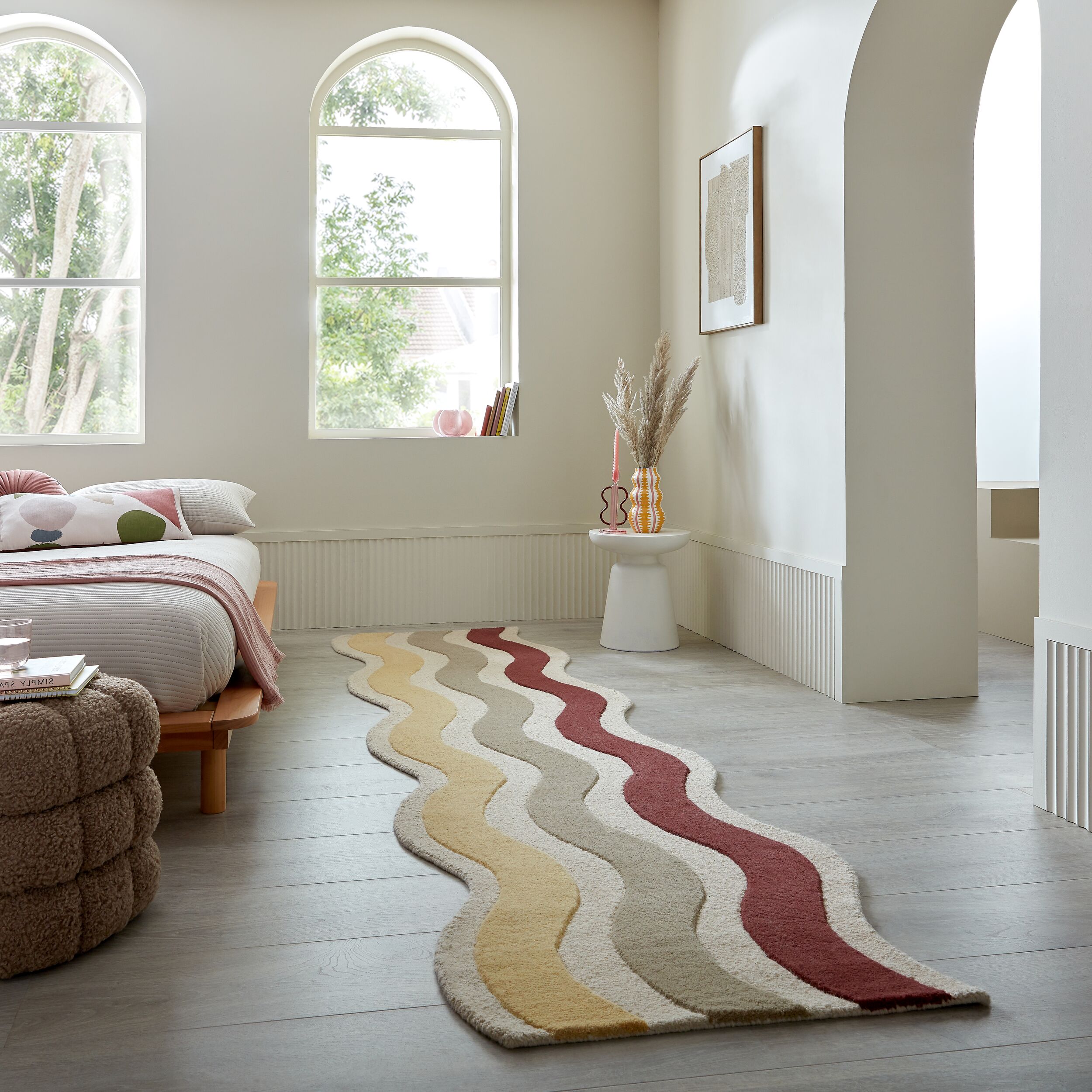 FLAIR RUGS Wollteppich "CASCADE auch als Läufer" rechteckig 7 mm Höhe aus 100% Wolle, Organisches Design, handgetuftet