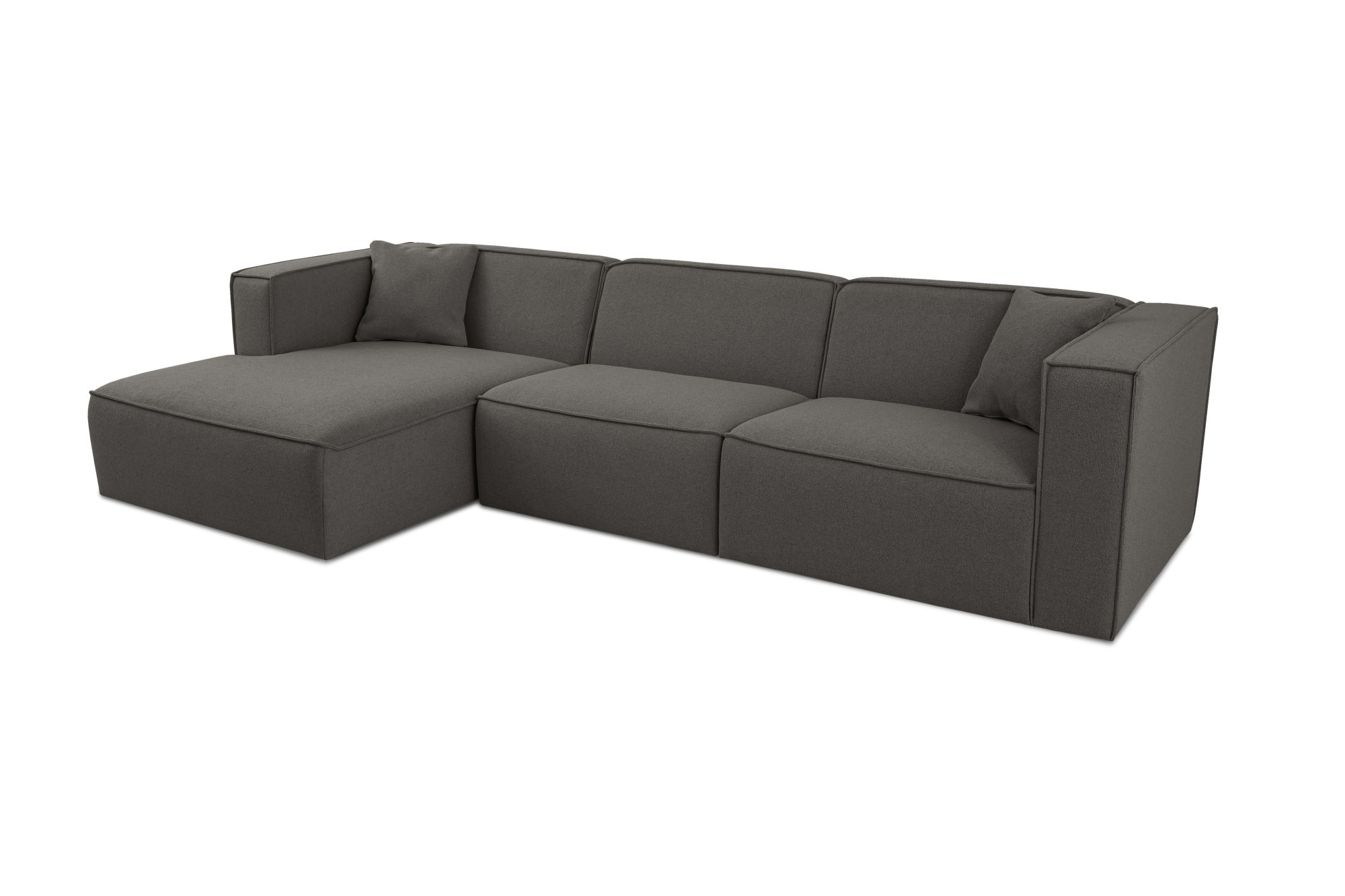 OTTO home Ecksofa »Tammie« Breite 312 cm, Webstoff fein, bodentief, mit Wellenunterfederung