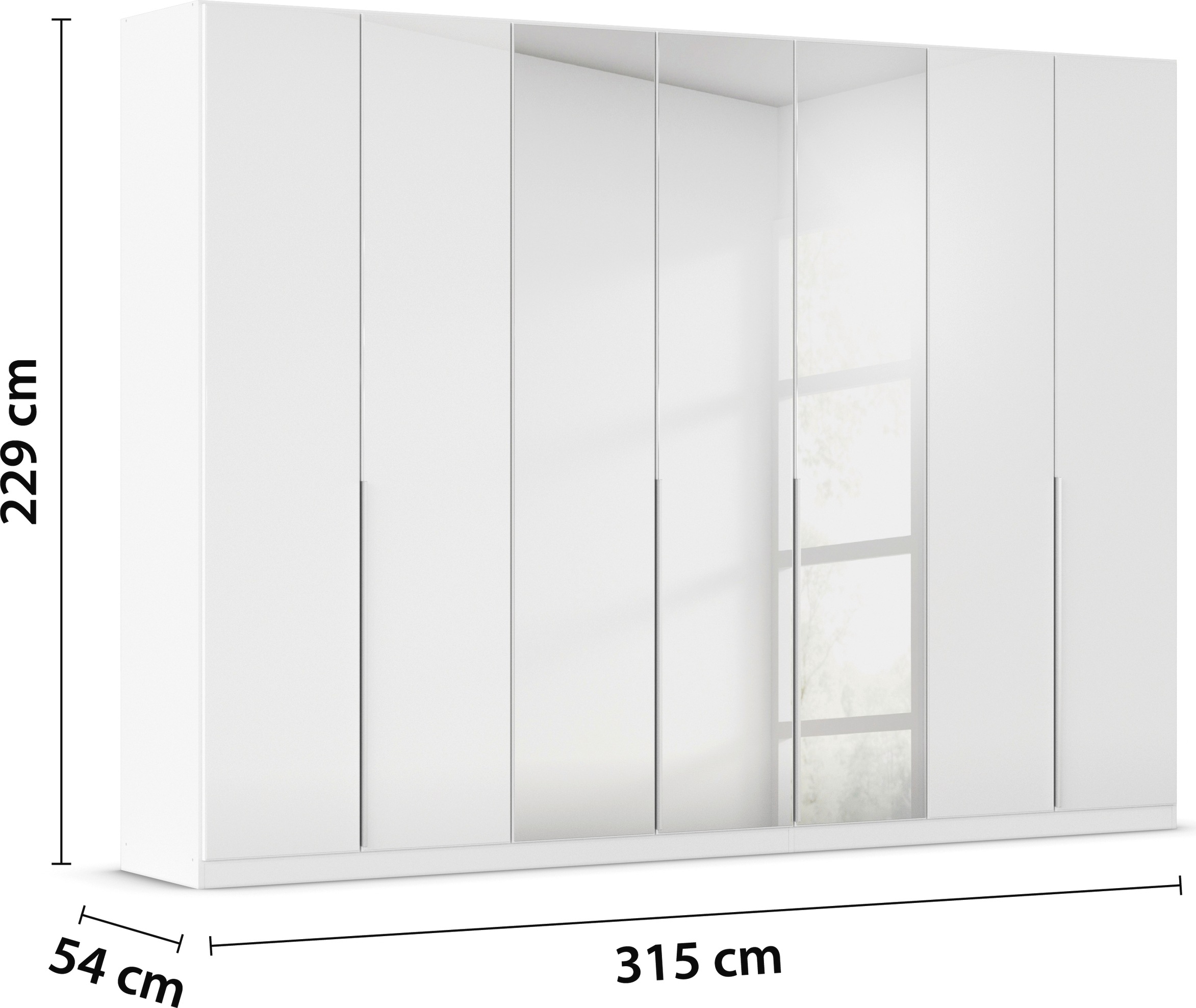 rauch Drehtürenschrank »Kleiderschrank Kleiderschränke Schrank Garderobe AGORDO mit Glasfront«, (in zwei Griff-Farben), durchdachte Innenausstattung, in 6 Breiten und 2 Höhen MADE IN GERMANY