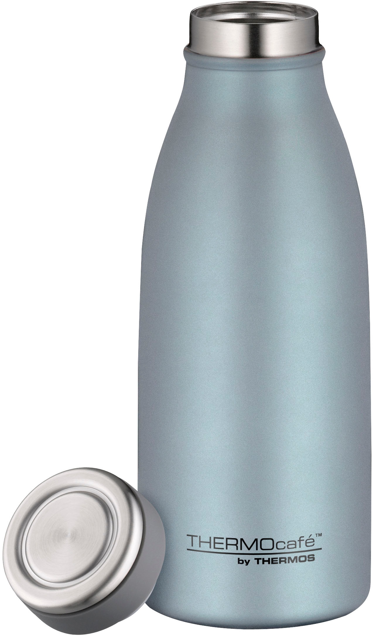 THERMOcafé Isolierflasche »TC BOTTLE, aus doppelwandigem Edelstahl, spülmaschinenfest«, (1 tlg.), gummierter Drehverschluss, absolut dicht bei Kohlensäure