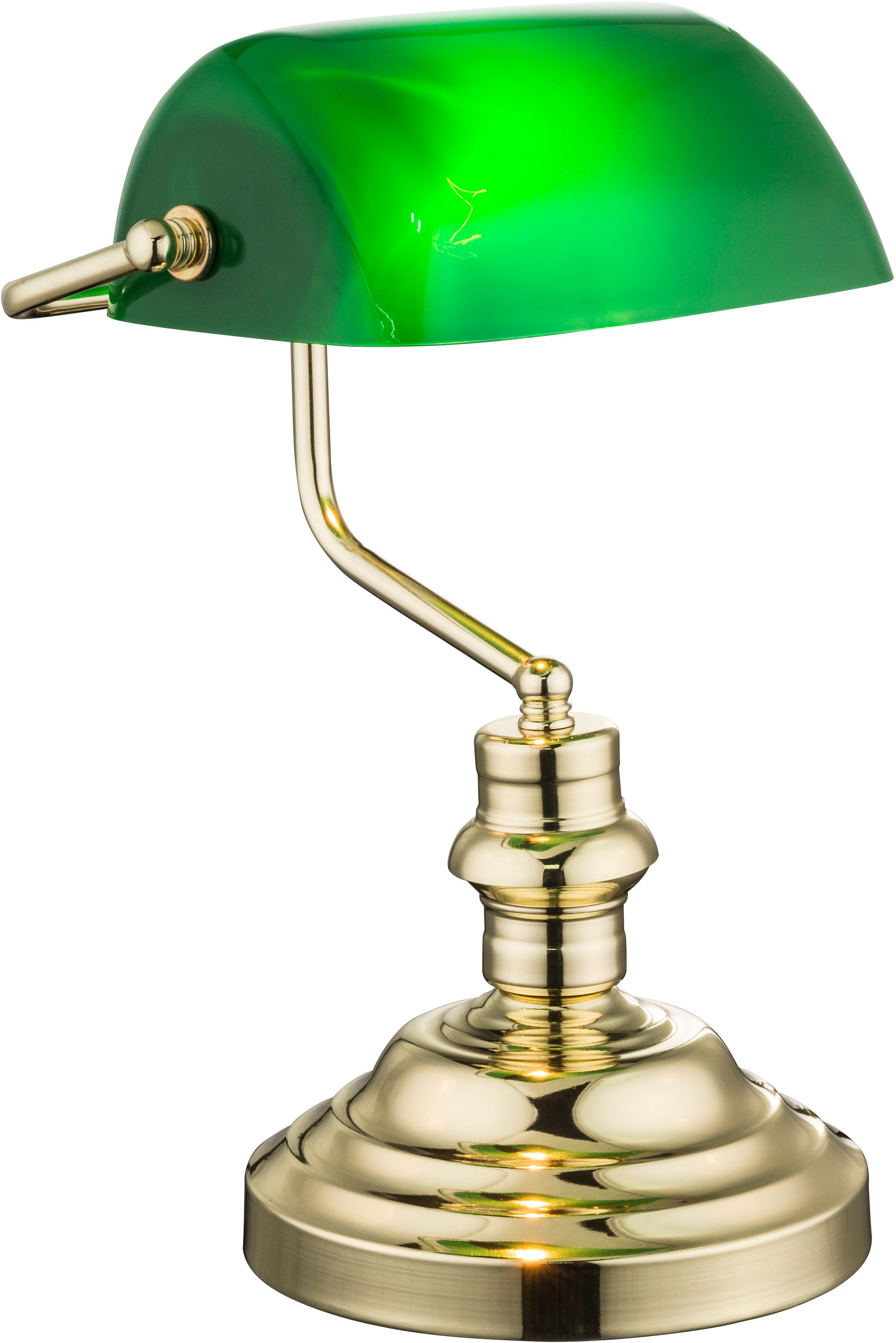 GLOBO LIGHTING Schreibtischlampe »ANTIQUE«, 1 flammig, Leuchtmittel E27 | ohne Leuchtmittel, Klassische Schreibtischleuchte, Antik-look Tischleuchte, Bankerlamp