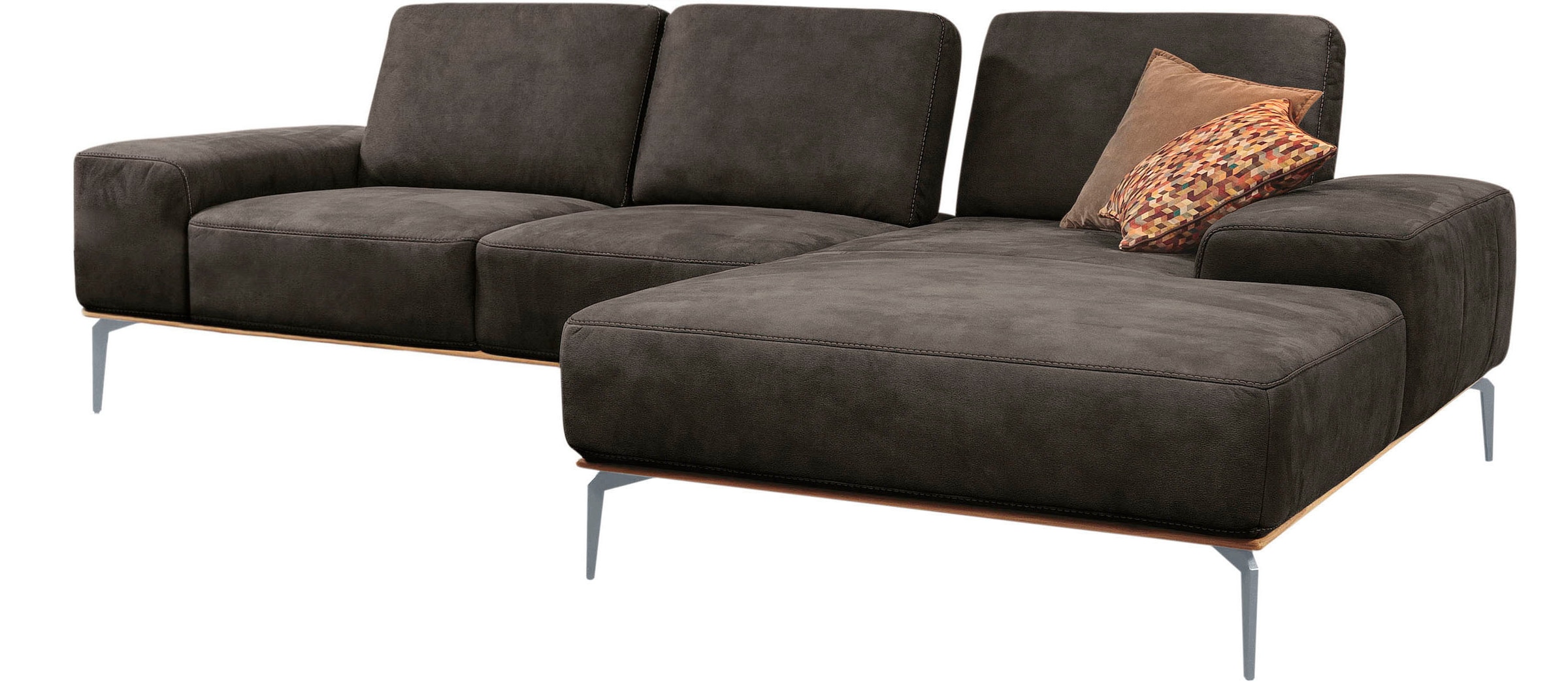 W.SCHILLIG Ecksofa "run", mit elegantem Holzsockel, Füße in Silber matt, Br günstig online kaufen