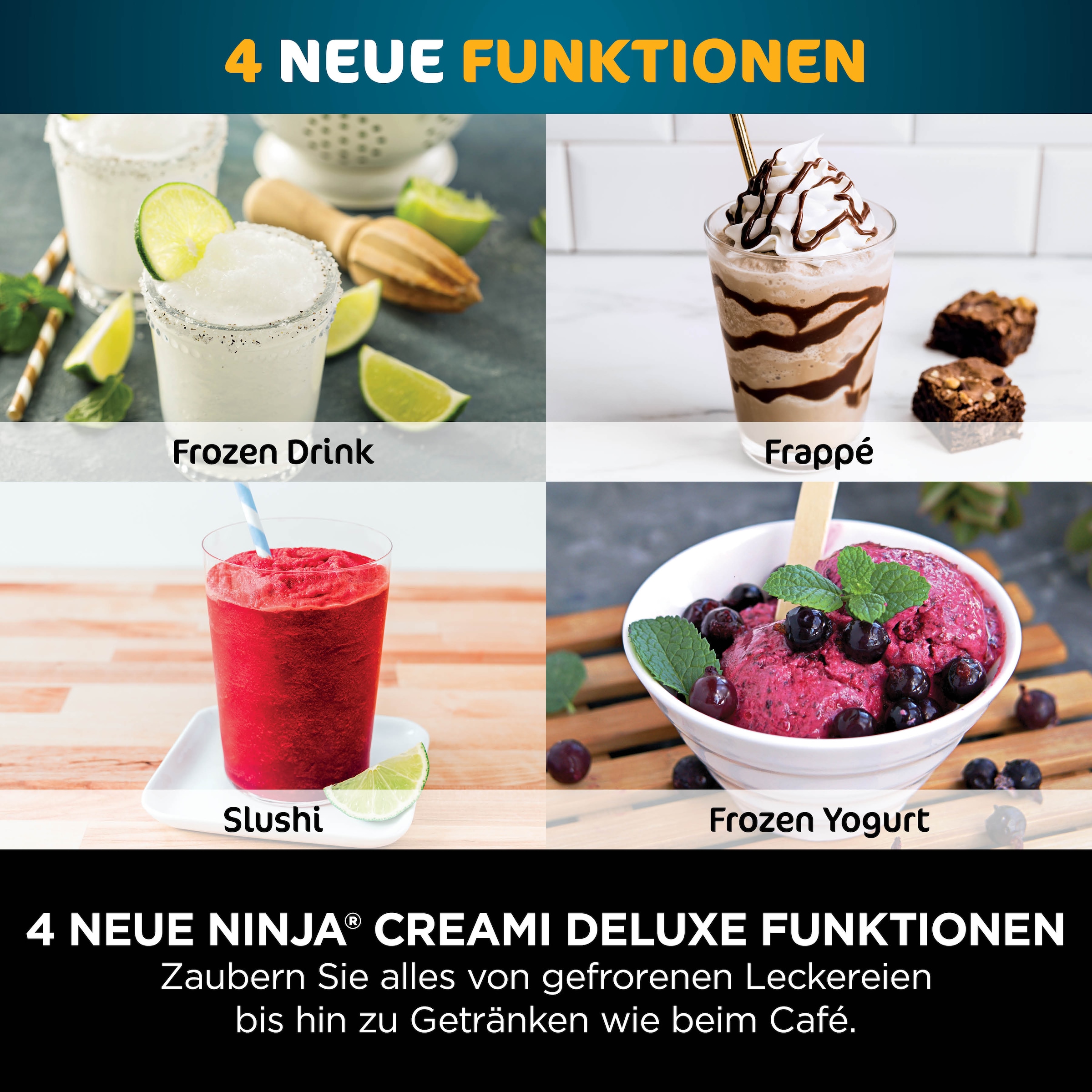 NINJA Eismaschine »NC501EU Creami Deluxe, 10-in-1 Eis-und Eisgetränkmaschine«, 800 W