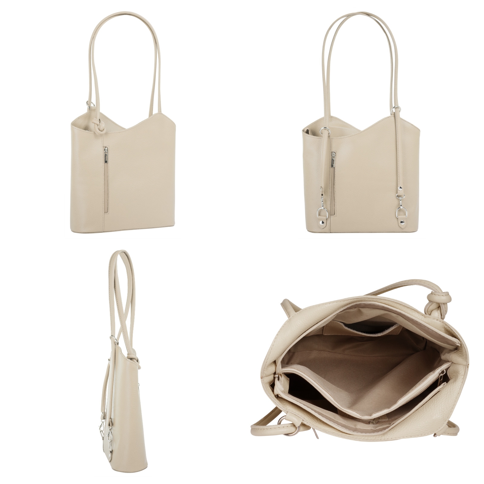 Cluty Cityrucksack, echt Leder, Made in Italy