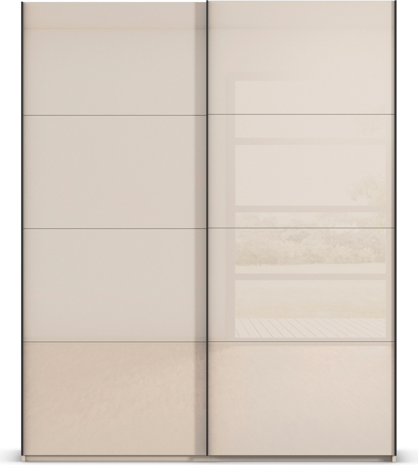 rauch Schwebetürenschrank »Kleiderschrank Schrank Garderobe Schlafzimmerschrank SCALE-FYRA«, edle viergeteilte Türen mit Glas-Front viele Farben MADE IN GERMANY