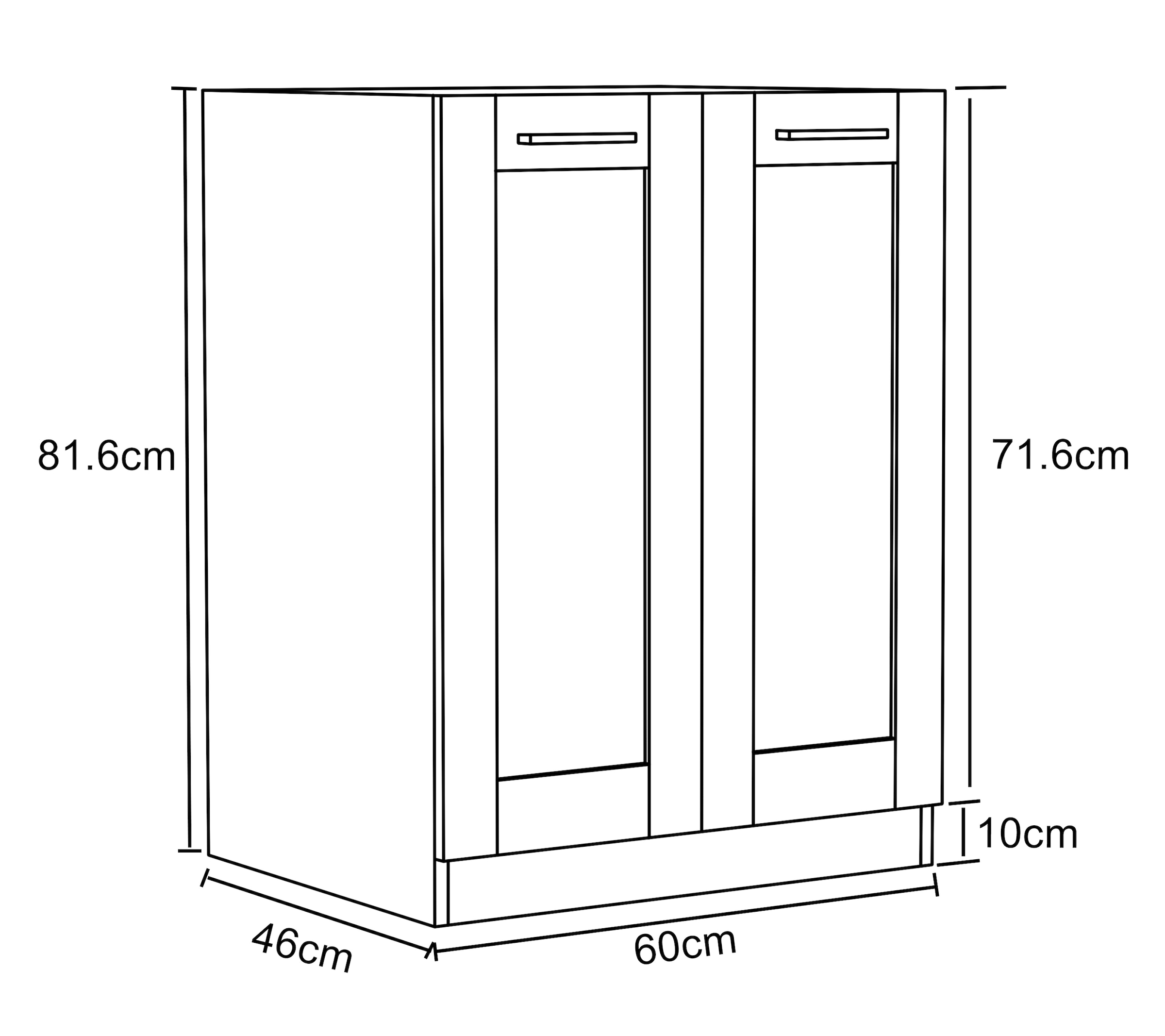 VCM Unterschrank »Küchenschrank 60 cm Unterschrank Drehtüren Colura«