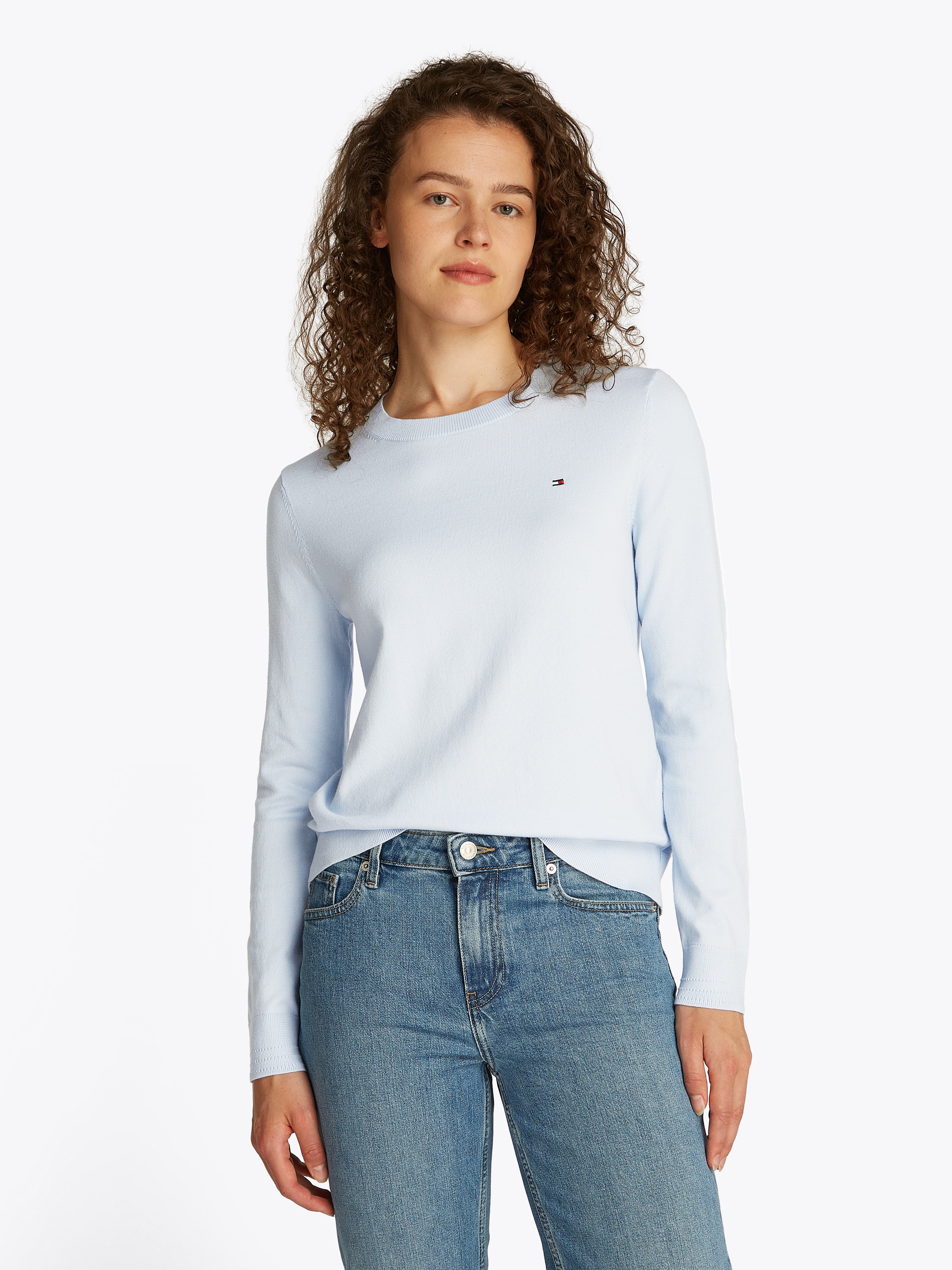 Tommy Hilfiger Rundhalspullover "CO JERSEY STITCH LS C-NK SWT", mit Logosti günstig online kaufen