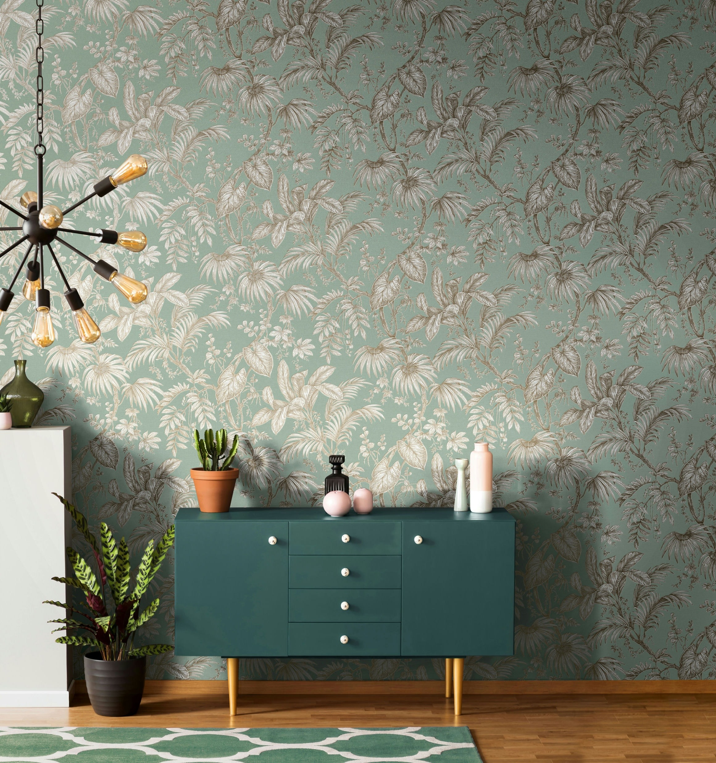 Marburg Vliestapete "Tranquil Tropics" botanisch moderne Tapete für Wohnzimmer Schlafzimmer Küche