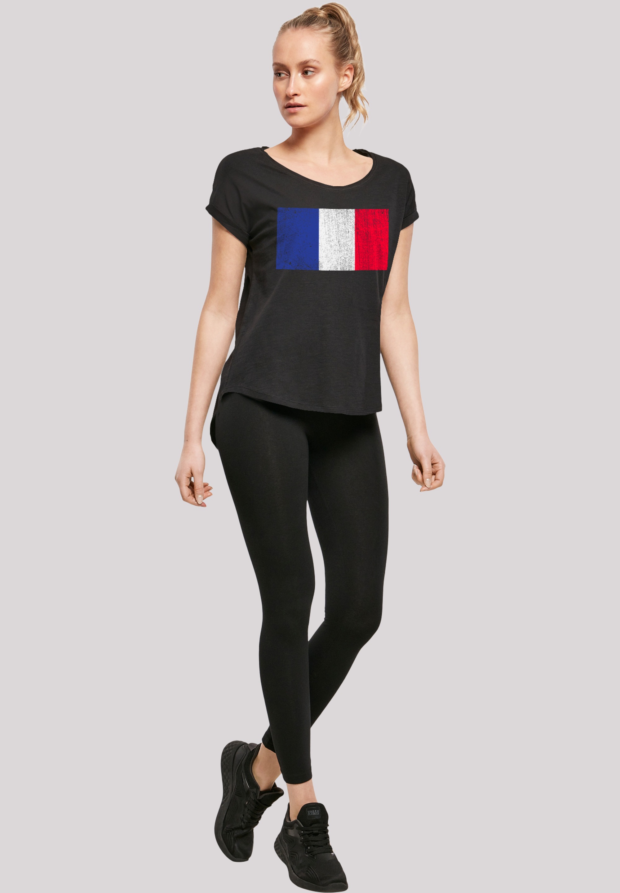 F4NT4STIC T-Shirt »France Frankreich Flagge distressed«, Print