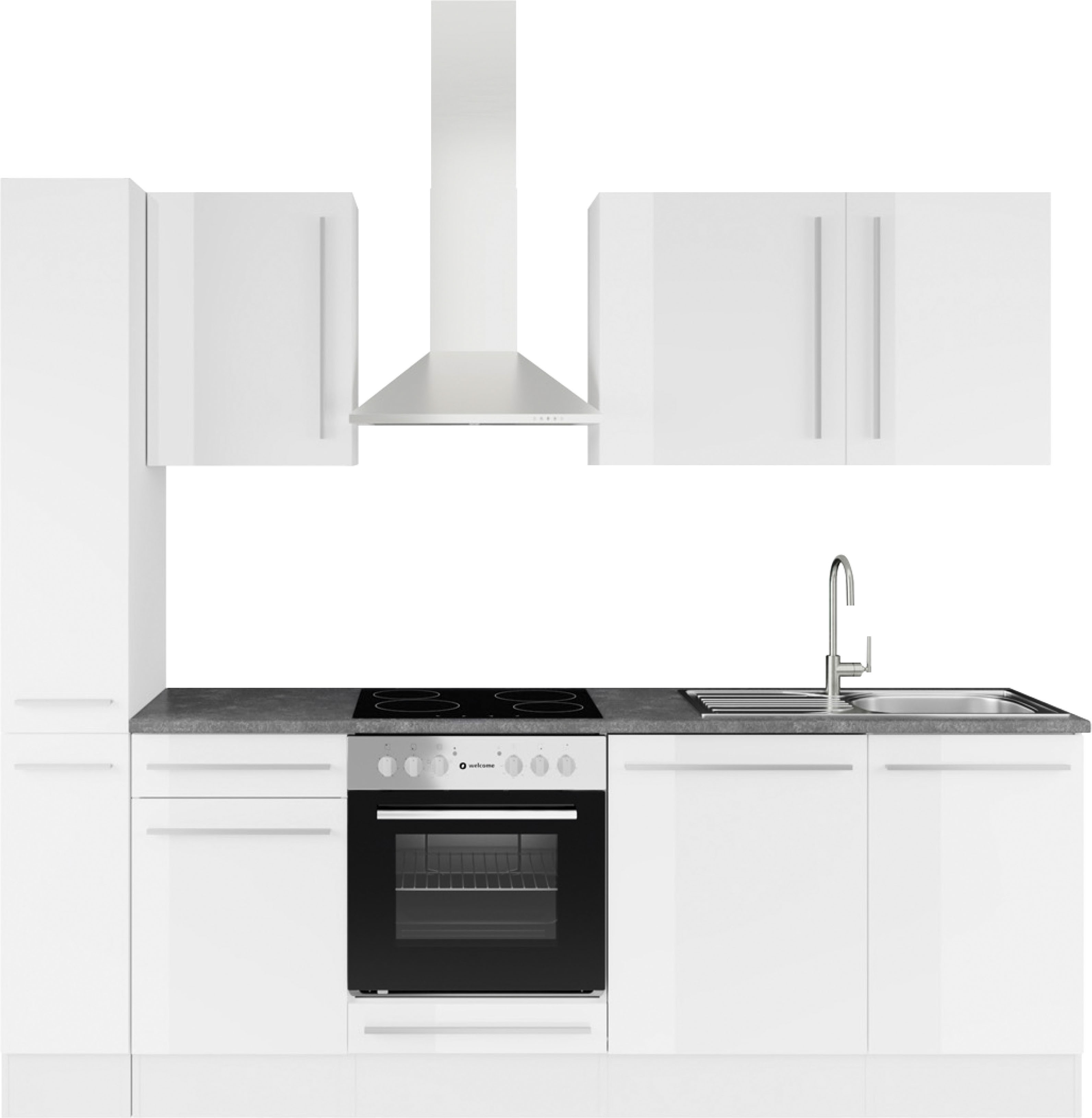 BASIC by Balculina Küchenzeile "Jazz" Breite 250 cm, wahlweise mit E-Geräten