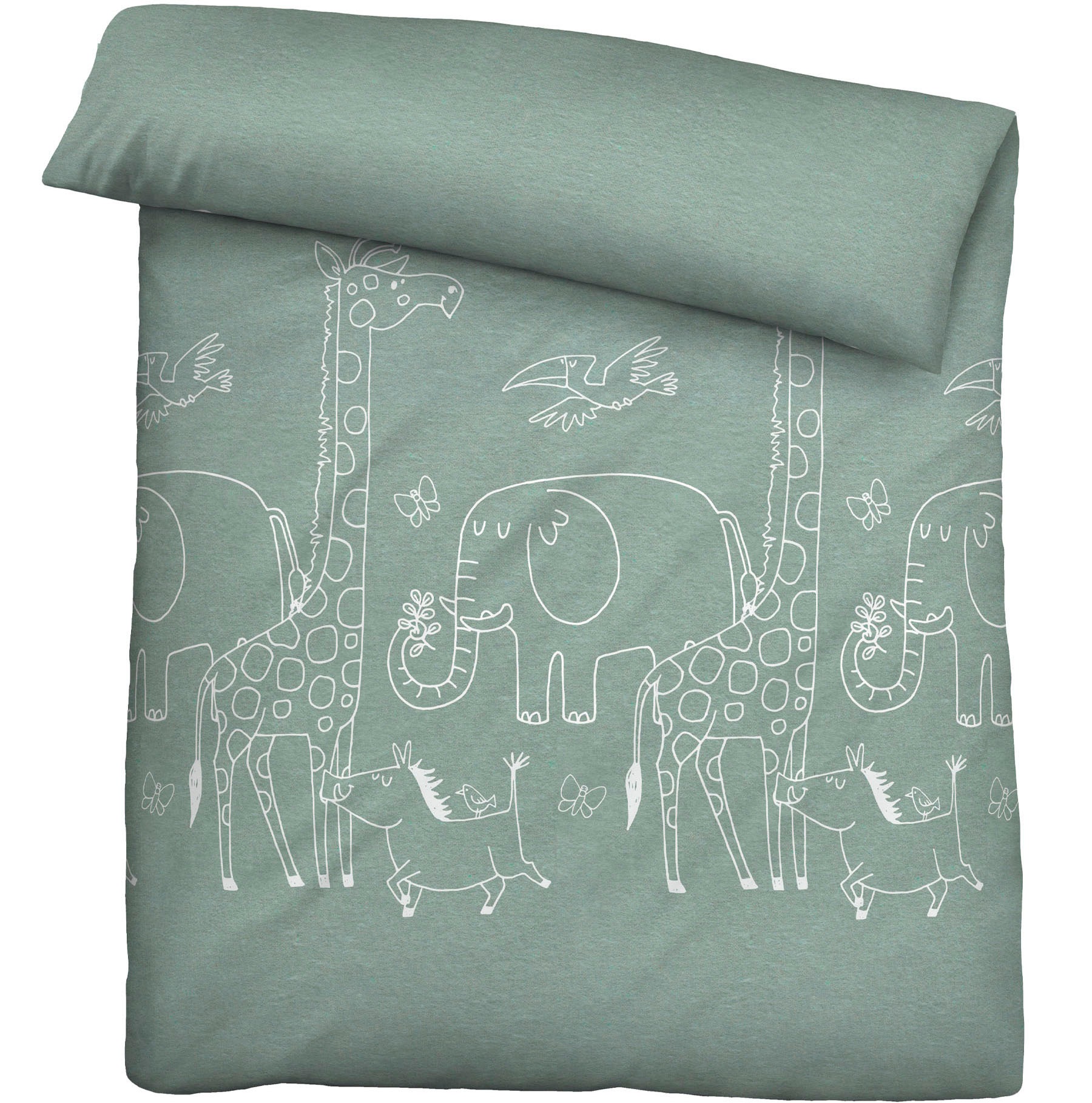 Biberna Kinderbettwäsche »0840520«, kuschelig warm, samtweich, Melange, 100% Baumwolle, made in Germany