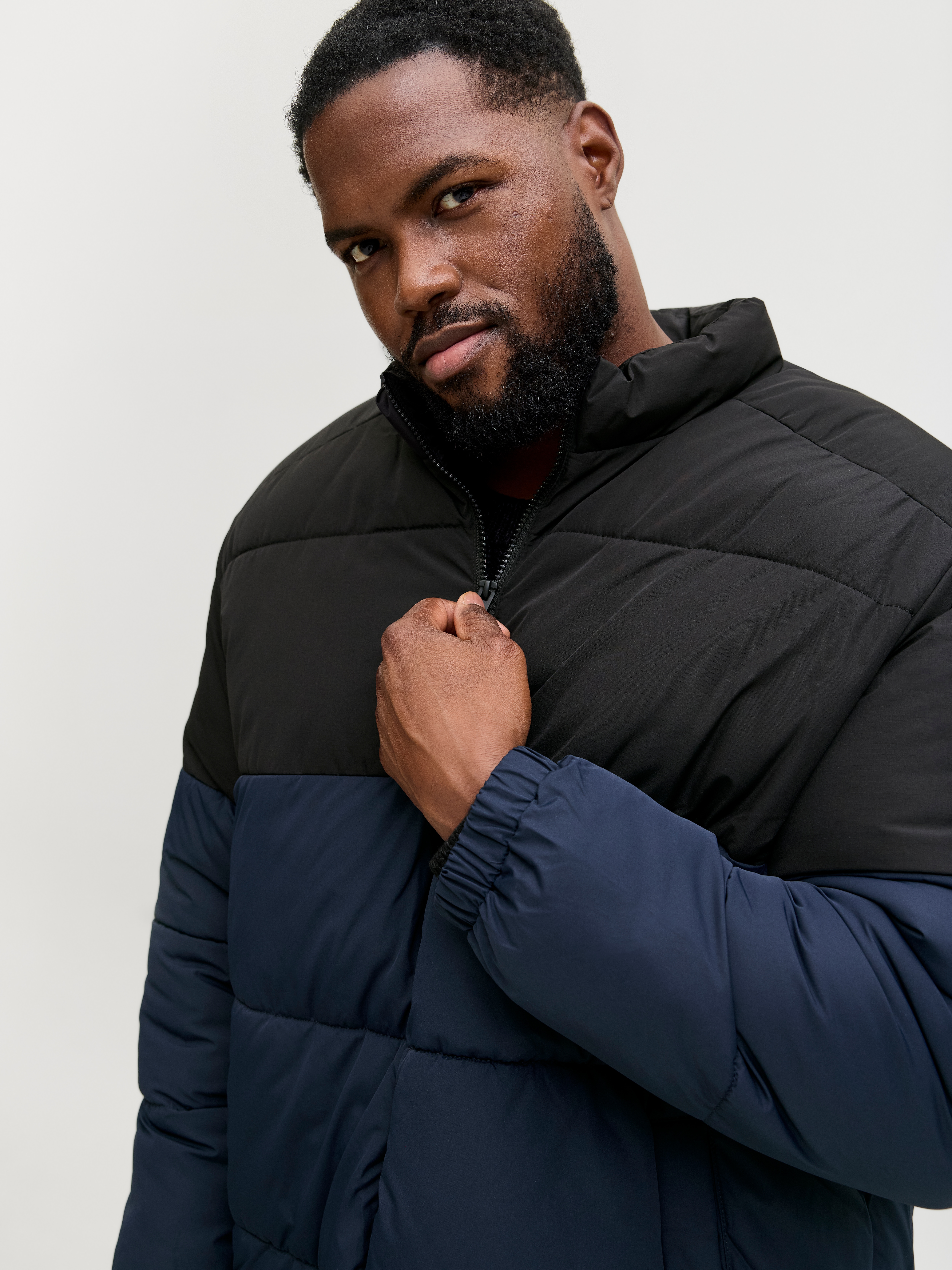 Jack & Jones PlusSize Steppjacke "JJMAZE PUFFER COLLAR PLS" ohne Kapuze günstig online kaufen