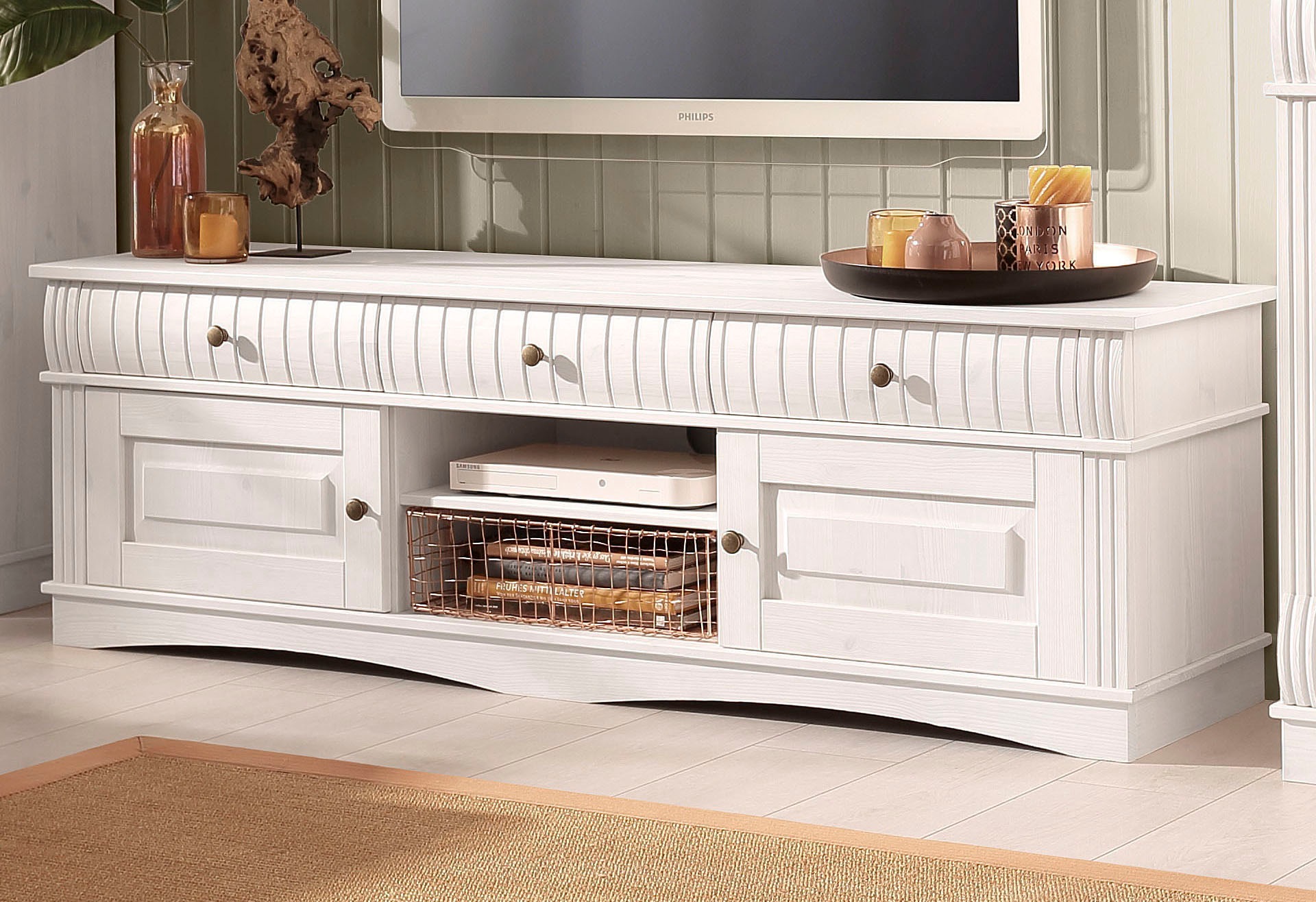 OTTO home Lowboard "Teresa" Maße (B/T/H): 154/37/49 cm, Kommode aus massive günstig online kaufen