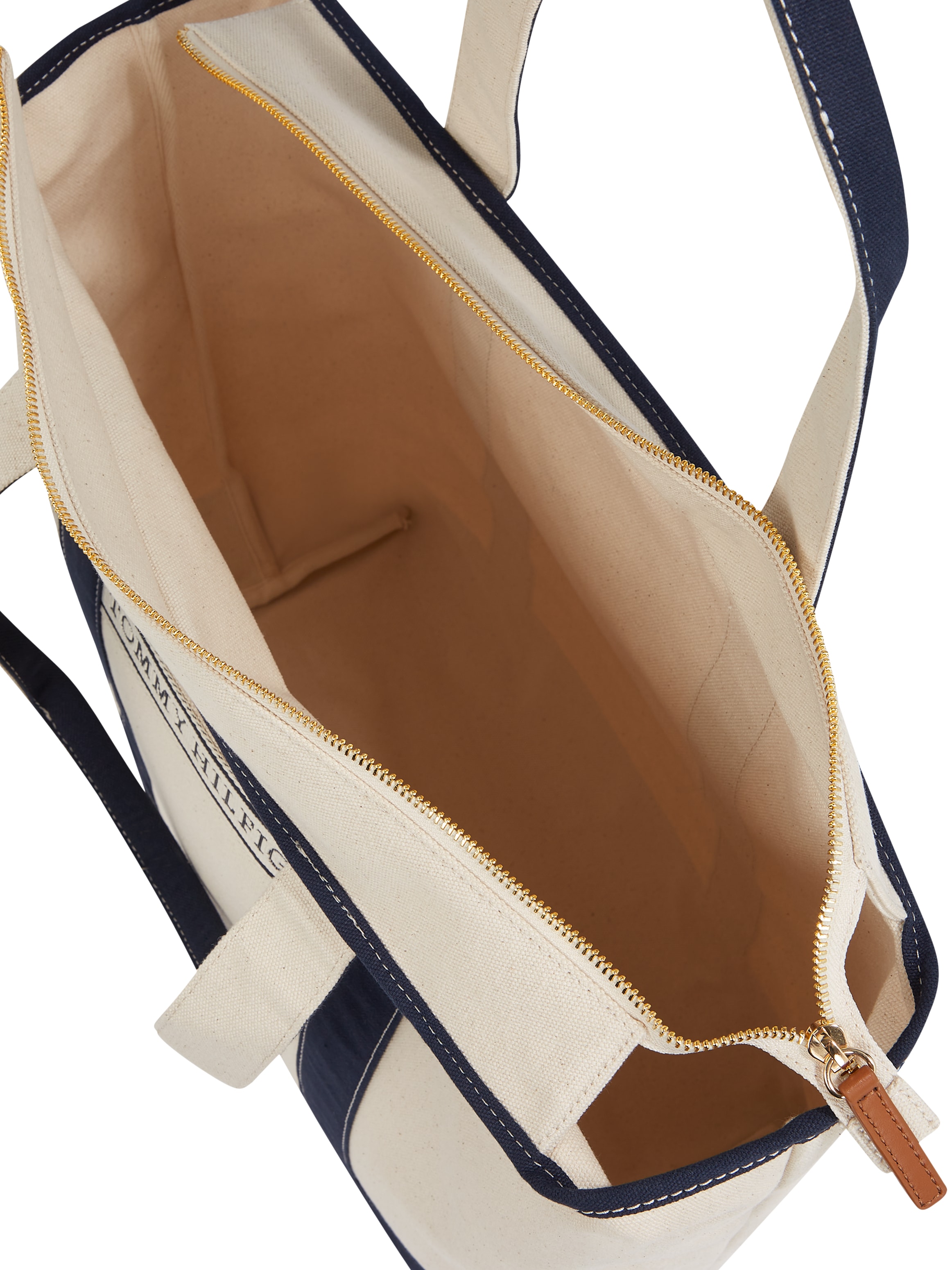 Tommy Hilfiger Tragetasche »TH SUMMER CANVAS TOTE«, Damen Henkeltasche, Beuteltasche, Strandtasche mit Kontrastbesatz
