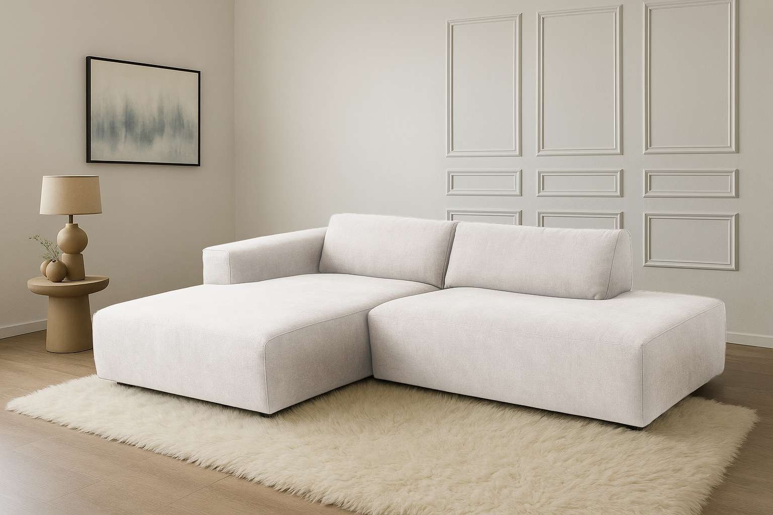 Home affaire Ecksofa "Noord mit Kedernaht, Breite 227 cm, L-Form" Cord, Str günstig online kaufen