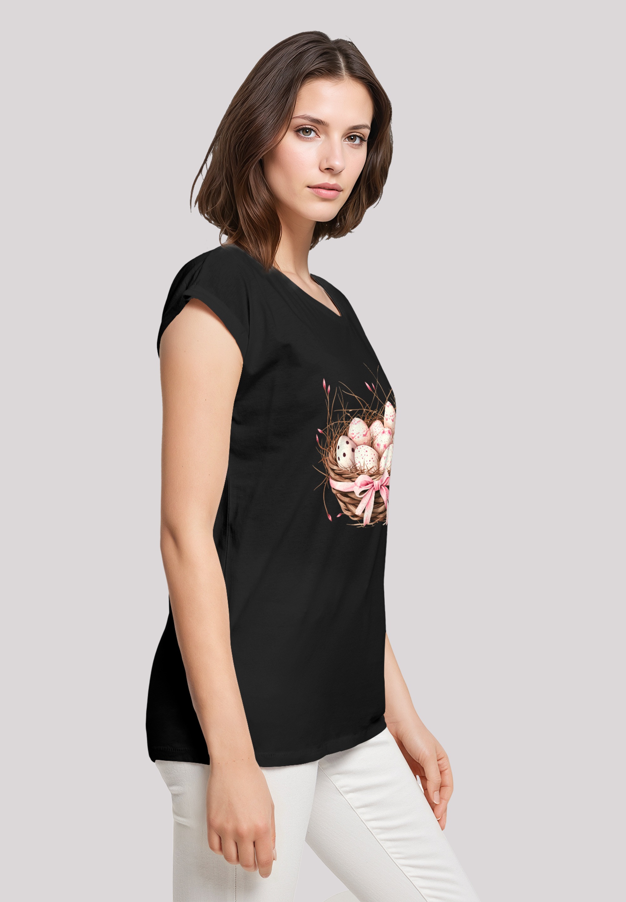 F4NT4STIC T-Shirt »Osterei Nest Korb Dekor«, Premium Qualität