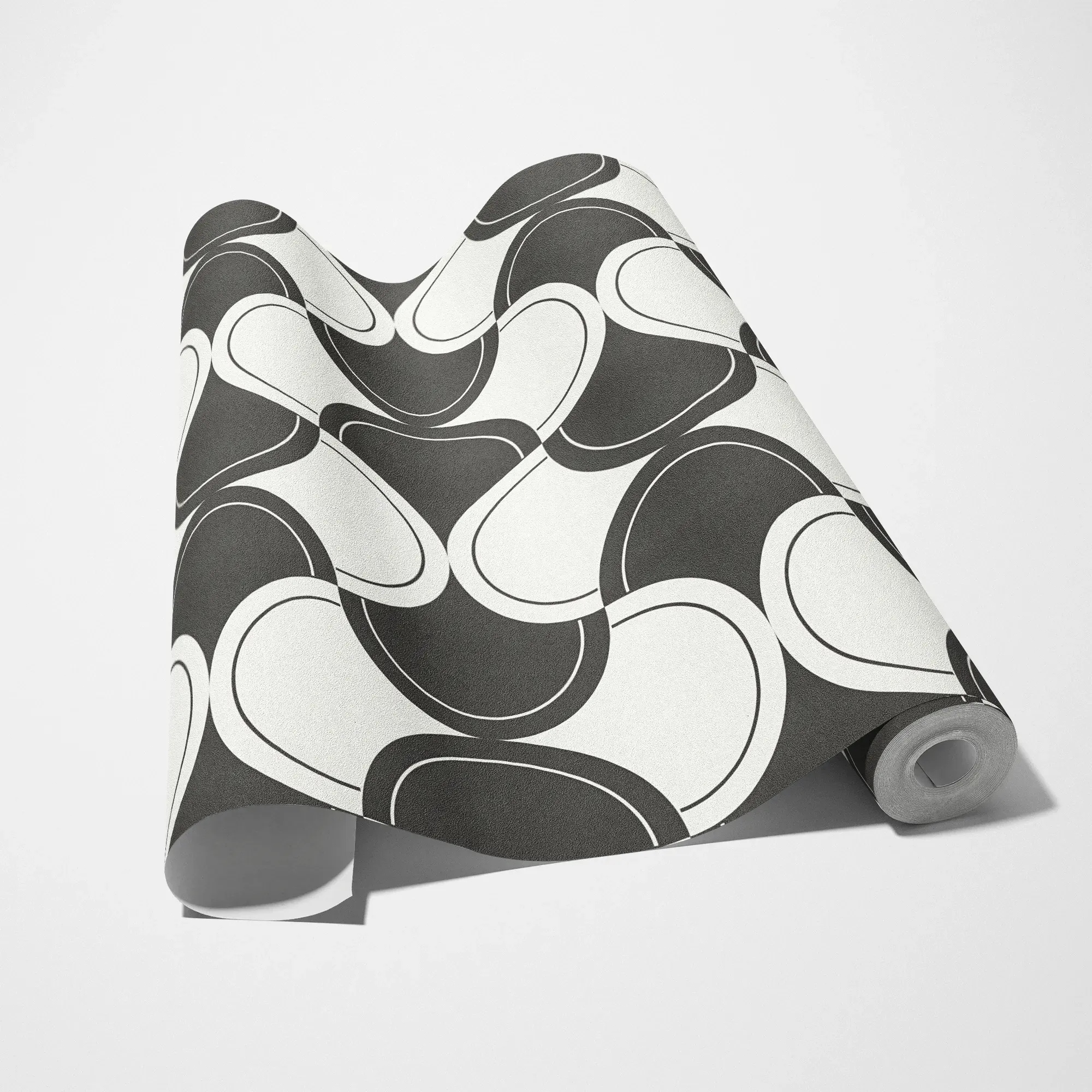 living walls »LIMITED – Retro Kreise« Retro | Schwarz-Weiß | geometrisch leicht strukturiert Kontrastreiche Kreise und Bögen im grafischen Seventies-Stil