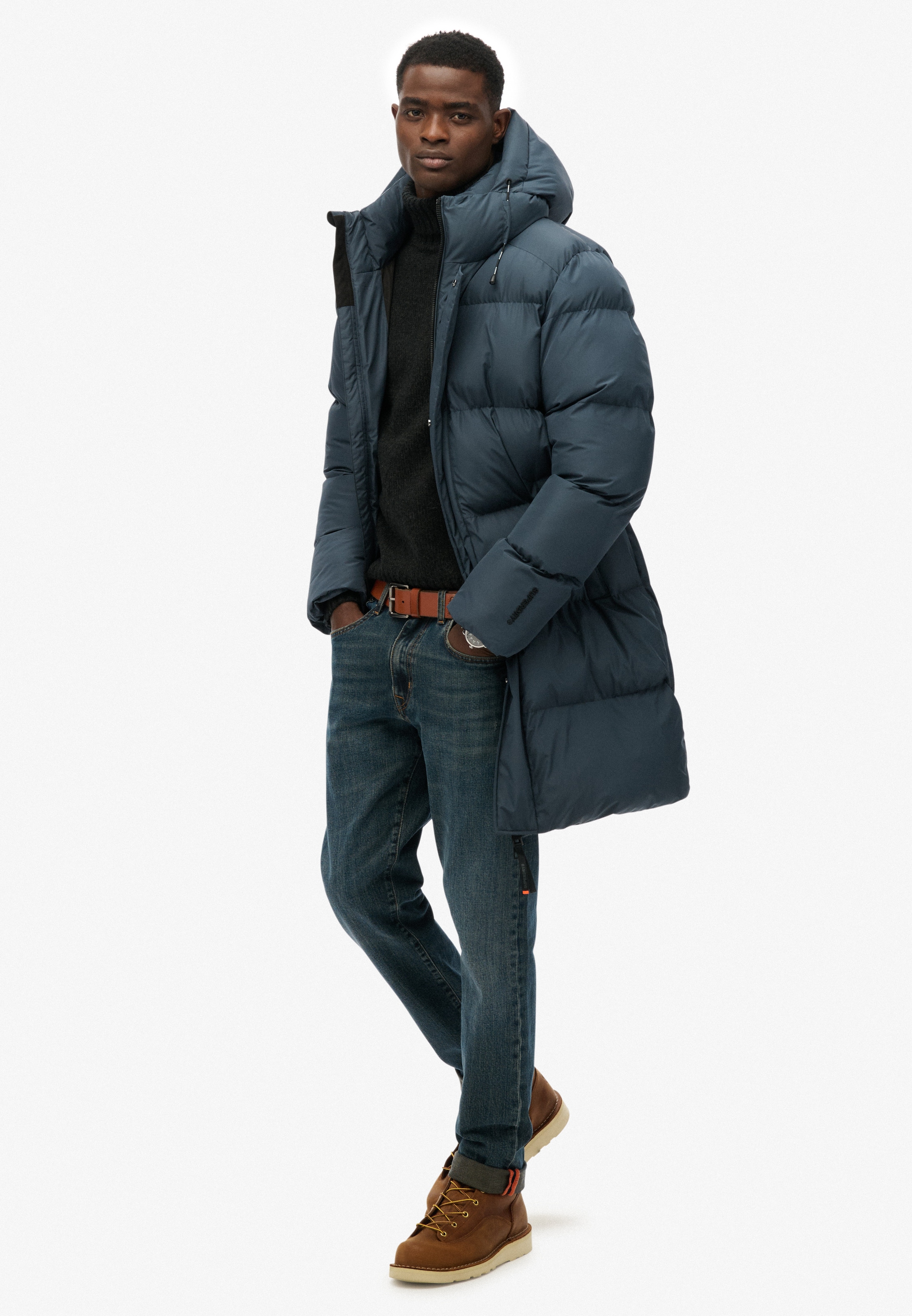 Superdry Steppjacke »HOODED SPORTS PUFFER MID JKT«, mit Kapuze