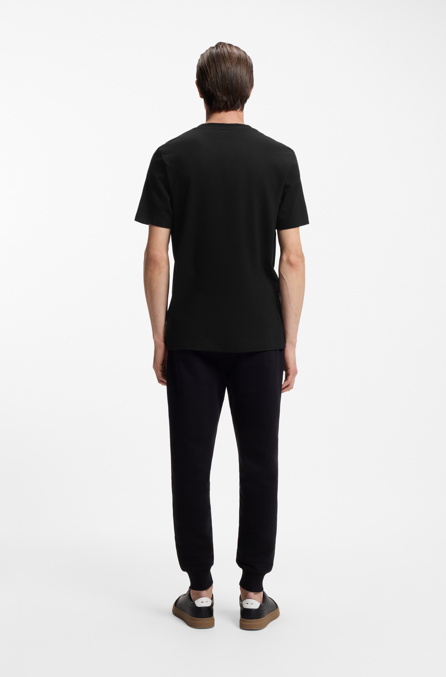 BOSS T-Shirt »Tiburt« mit Jacquard-Struktur, regular fit