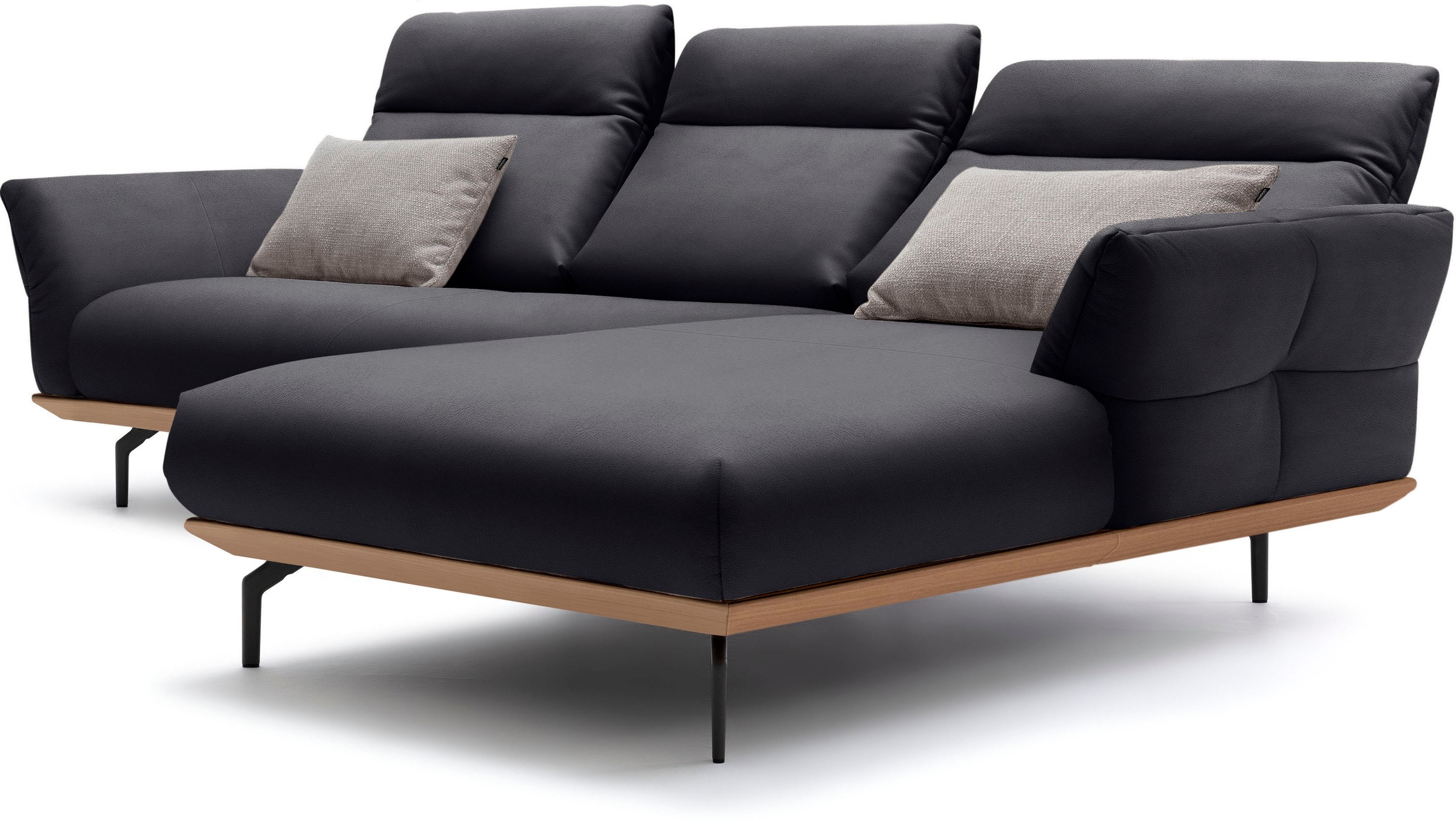 Creation BY ROLF BENZ Ecksofa »CR.460«, Sockel in Eiche, Alugussfüße in umbragrau, Breite 298 cm