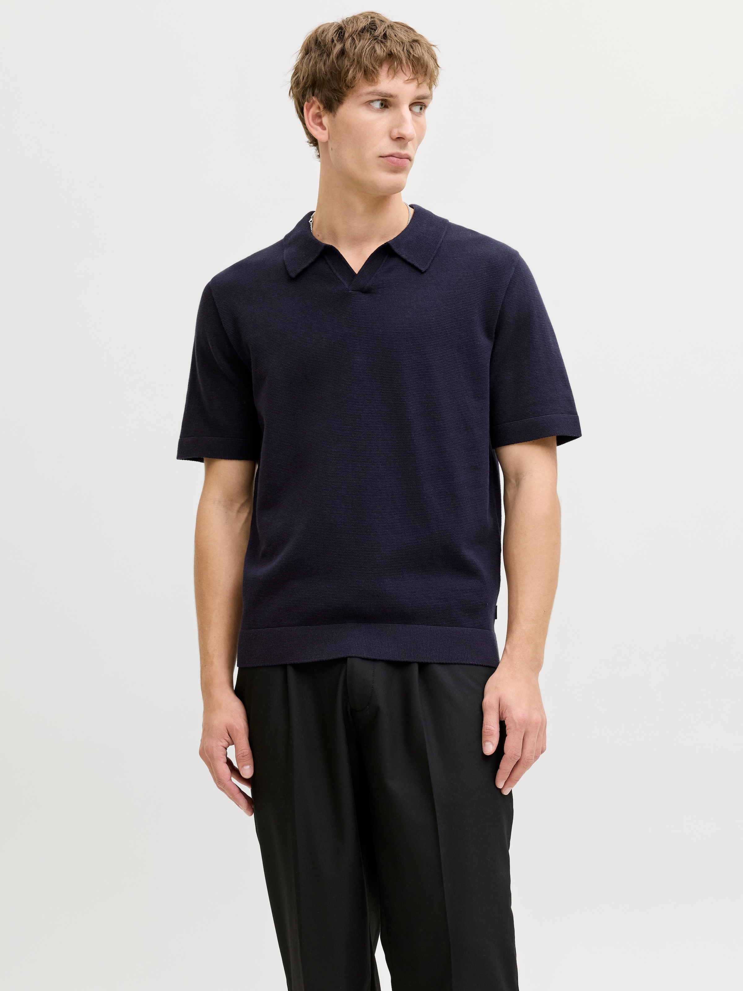 Jack & Jones Polokragenpullover »JPRBLAMILANO SPRING SPLIT NECK SS SN« Baumwollmischung, regular fit