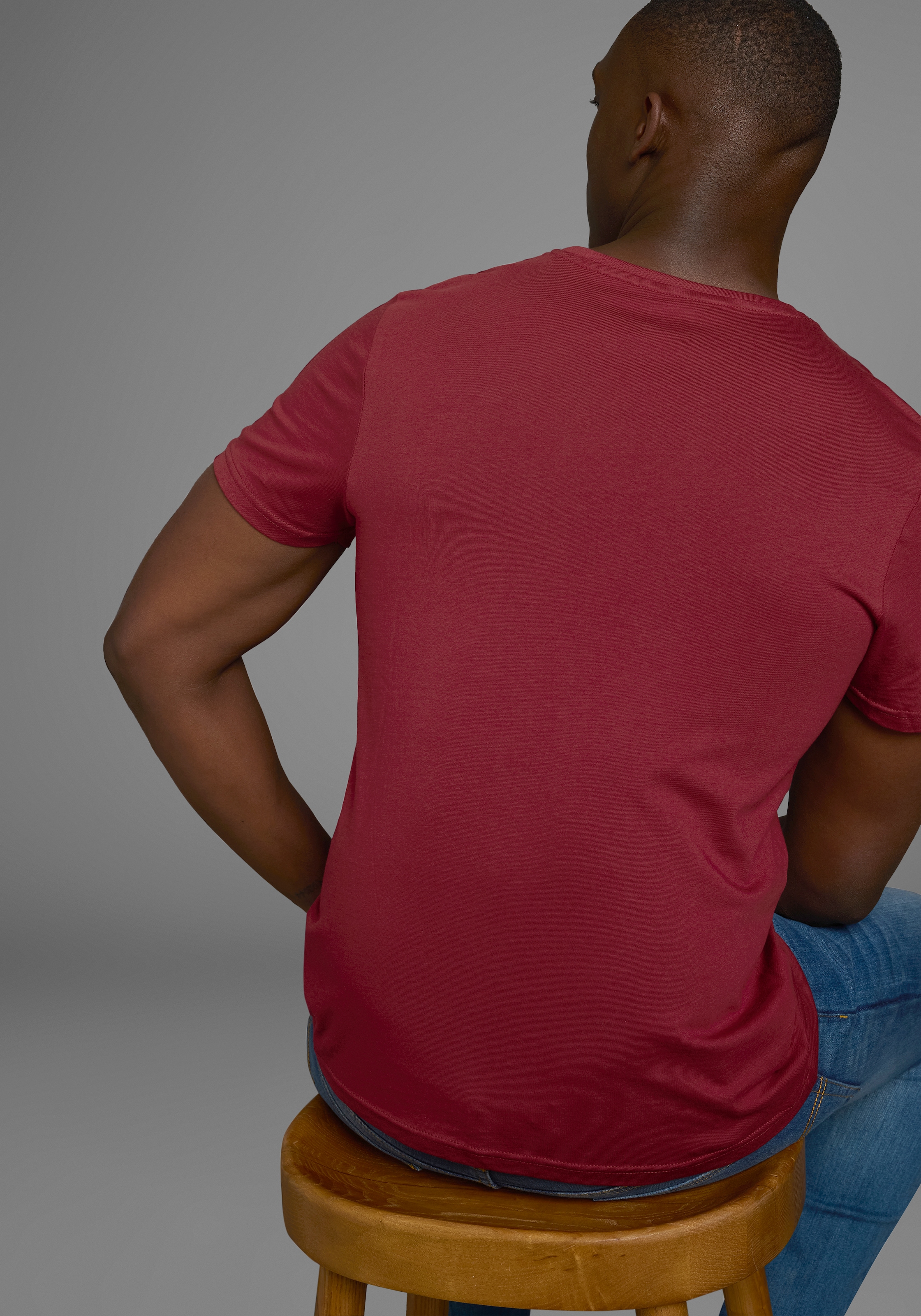 AJC T-Shirt, Kurzarm, schmale Passform, im Vintage-Design