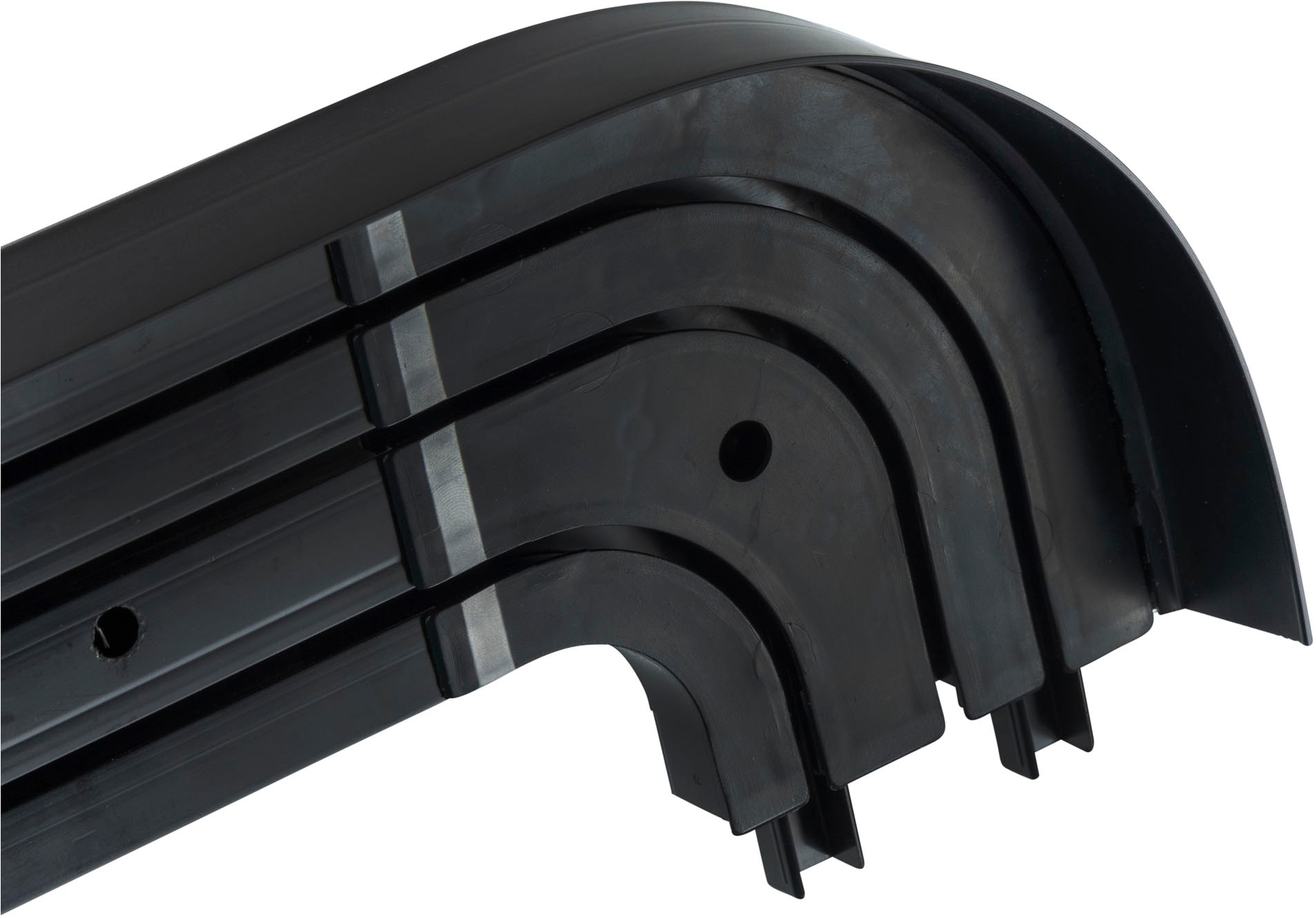 SN DECO GROUP Vorhangschiene »SH3« 3 läufig-läufig Fixmaß Set 3-läufig, inkl. Rundbögen, Blende 7,5 cm, vorgebohrt, Innenlauf