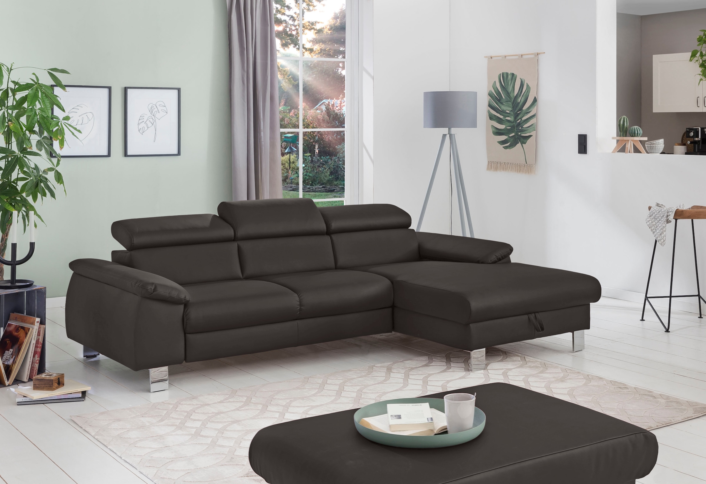 COTTA Ecksofa "Komaris L-Form, B: 244 cm" mit Kopfteilverstellung, optional günstig online kaufen