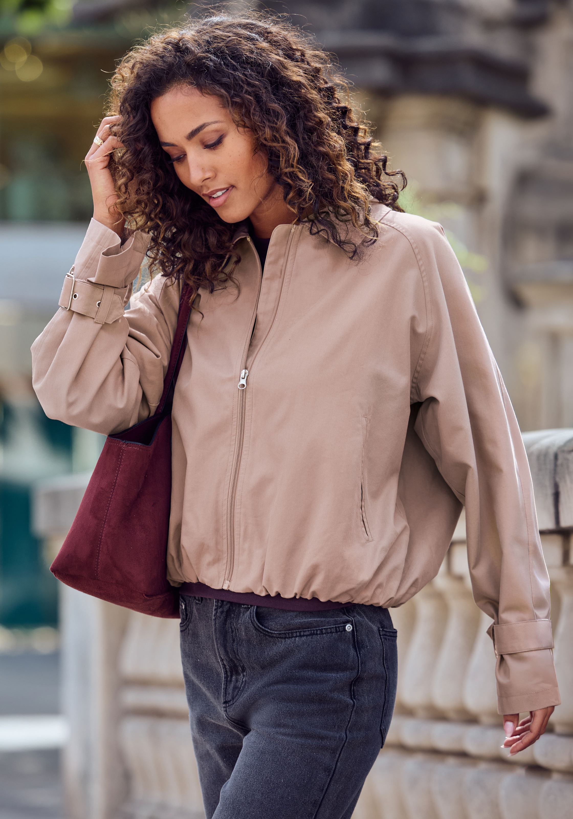 French Connection Blouson mit gerafftem Saum
